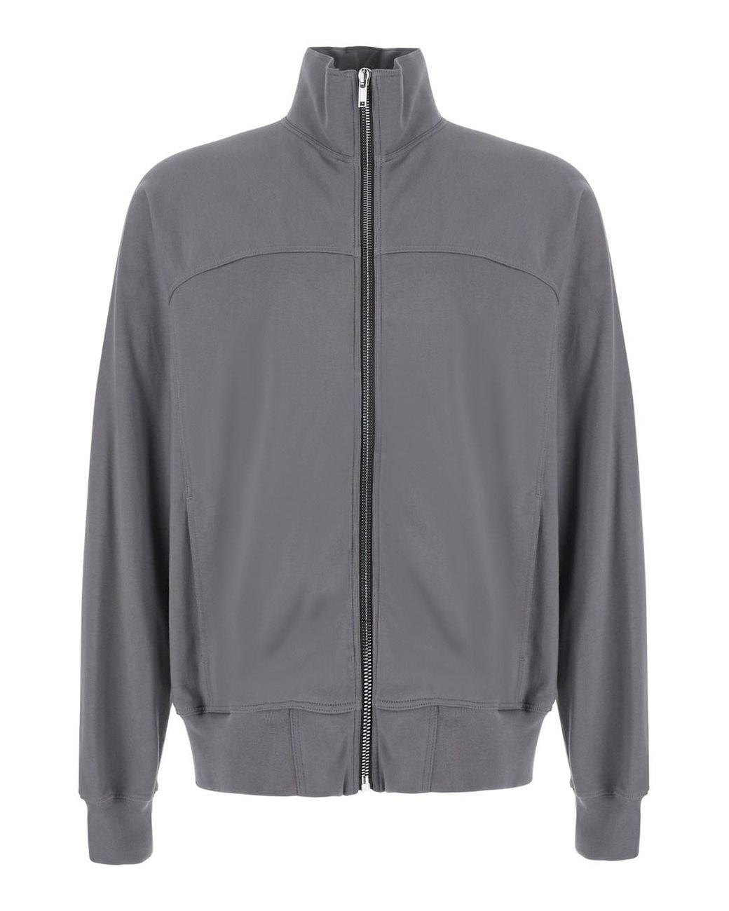 Rick Owens Gray Zip-Front Jogger Sweatshirt Cotton Sweatshirts for men