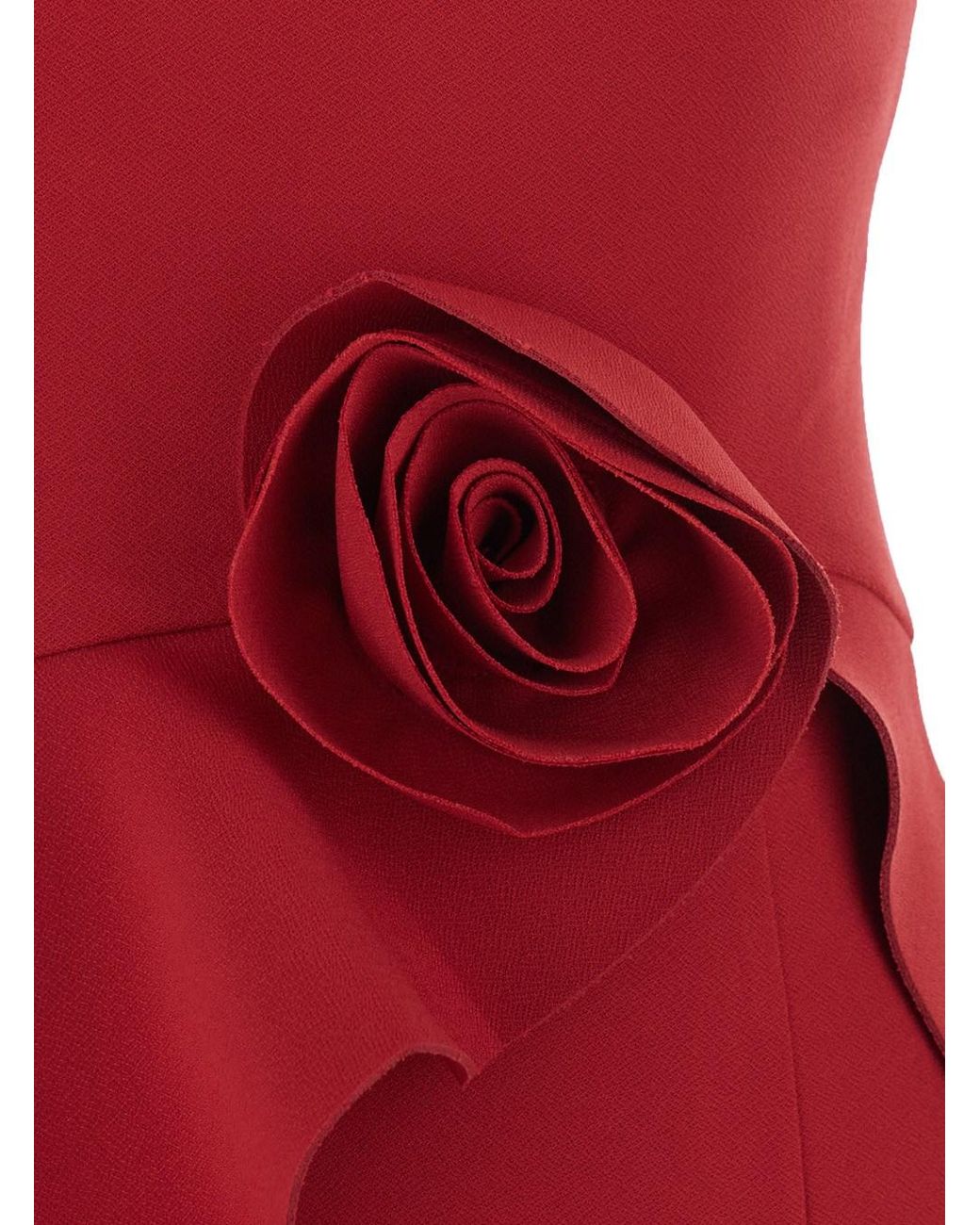 ROTATE BIRGER CHRISTENSEN Red Long Flower Strapless Dress Recycled Polyester