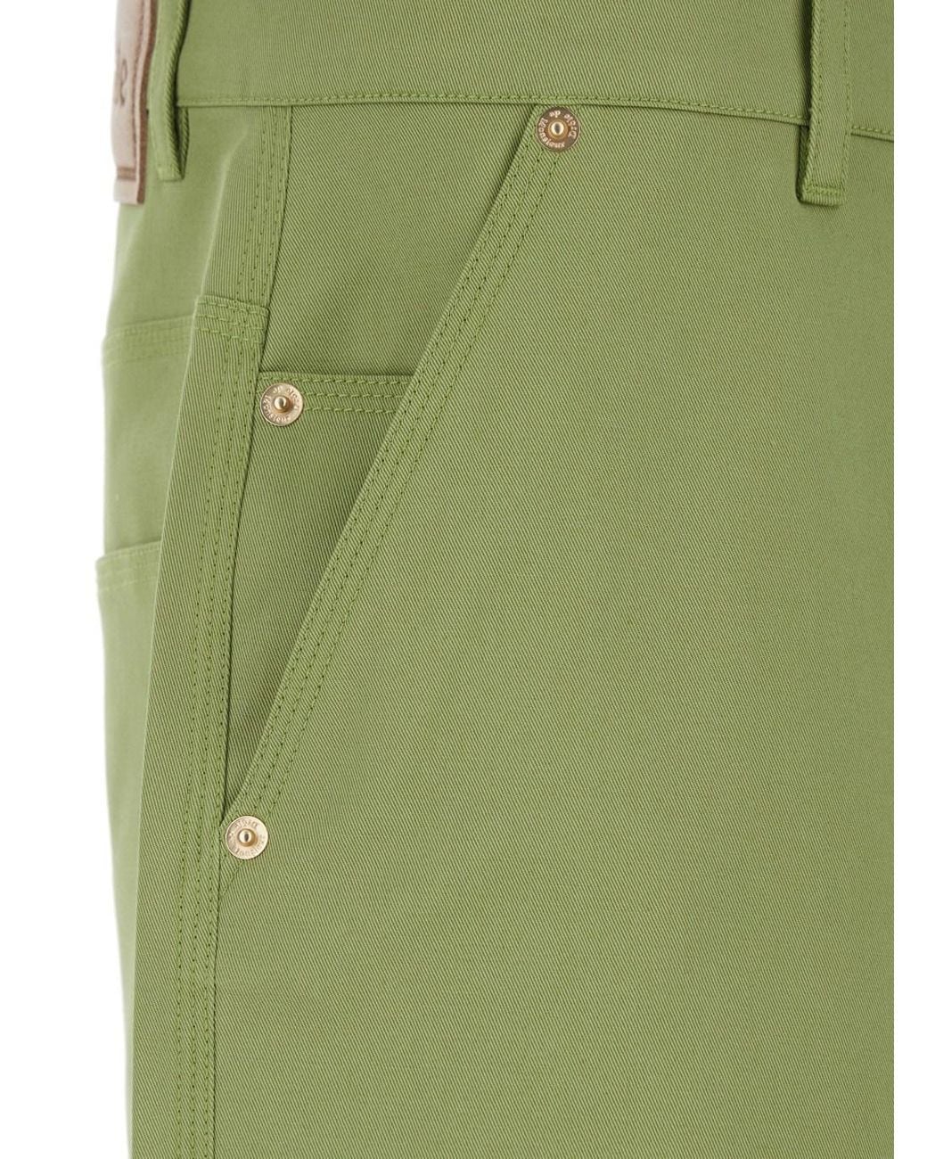 Drole de Monsieur Green Bermuda With Belt Loops And Logo Patch On The Back I for men