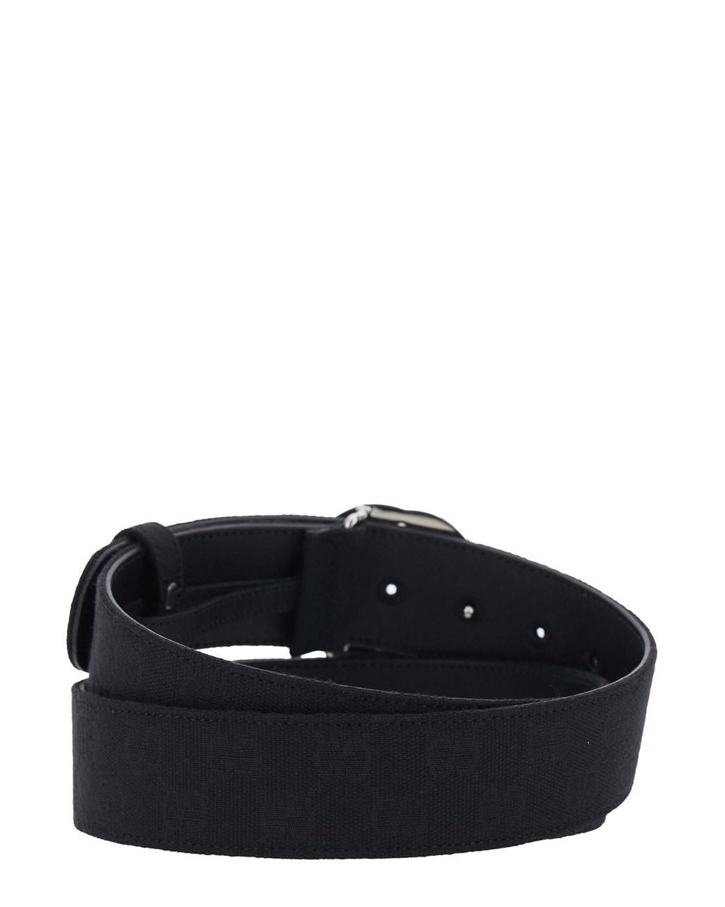 Gucci Black Belt With Interlocking Gg Buckle for men
