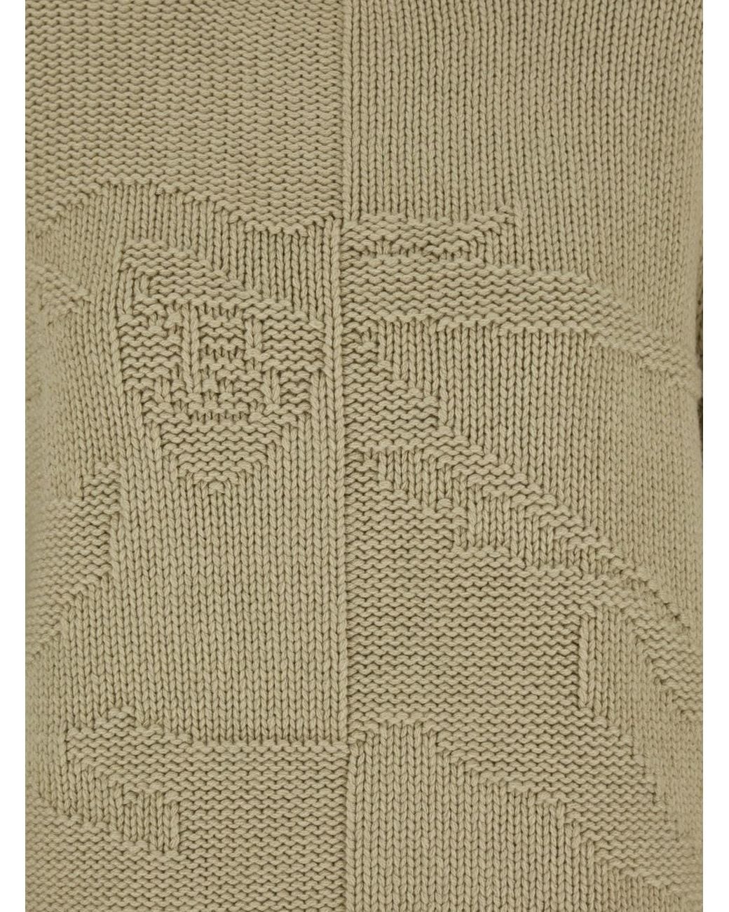 Burberry Green Sweater Ekd Motif Cashmere