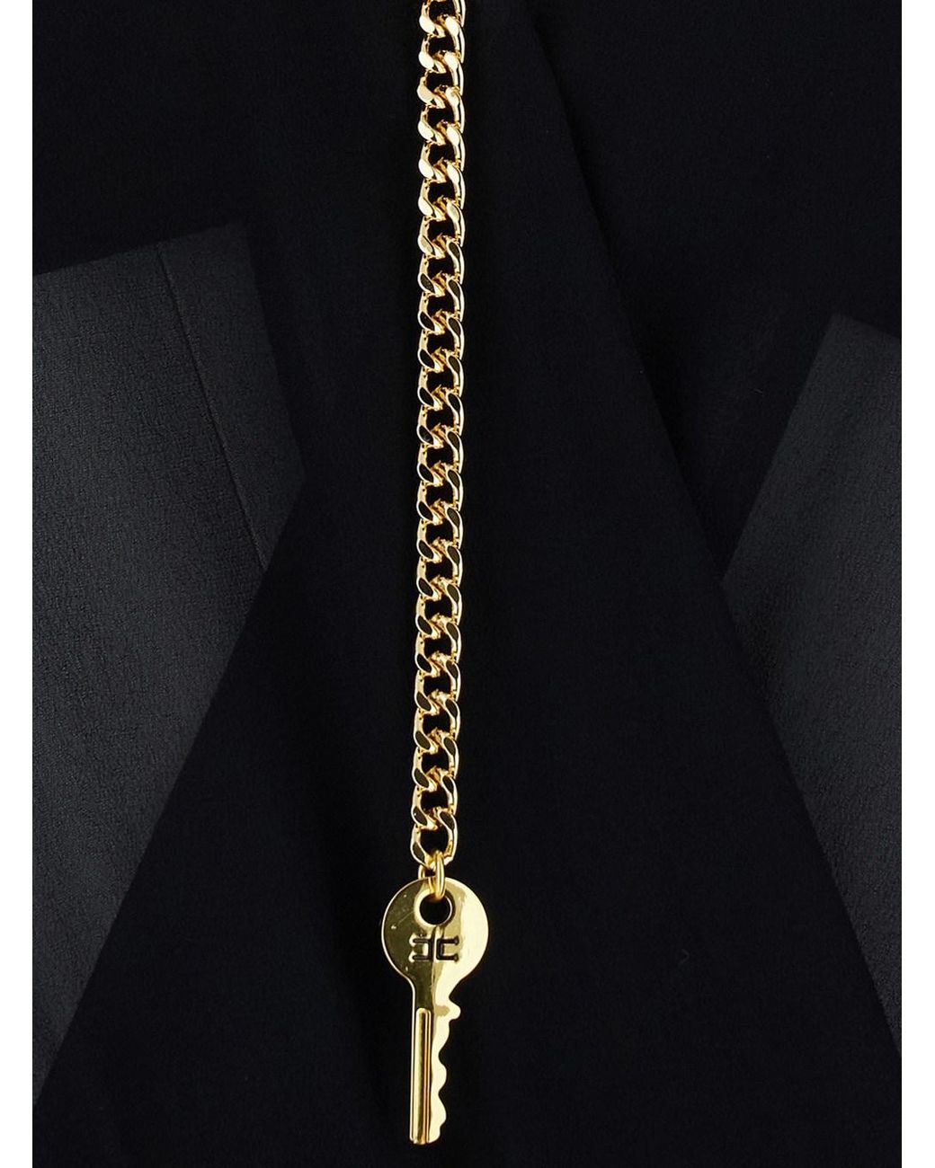 Elisabetta Franchi Black Top Georgette V-Neck Tops
