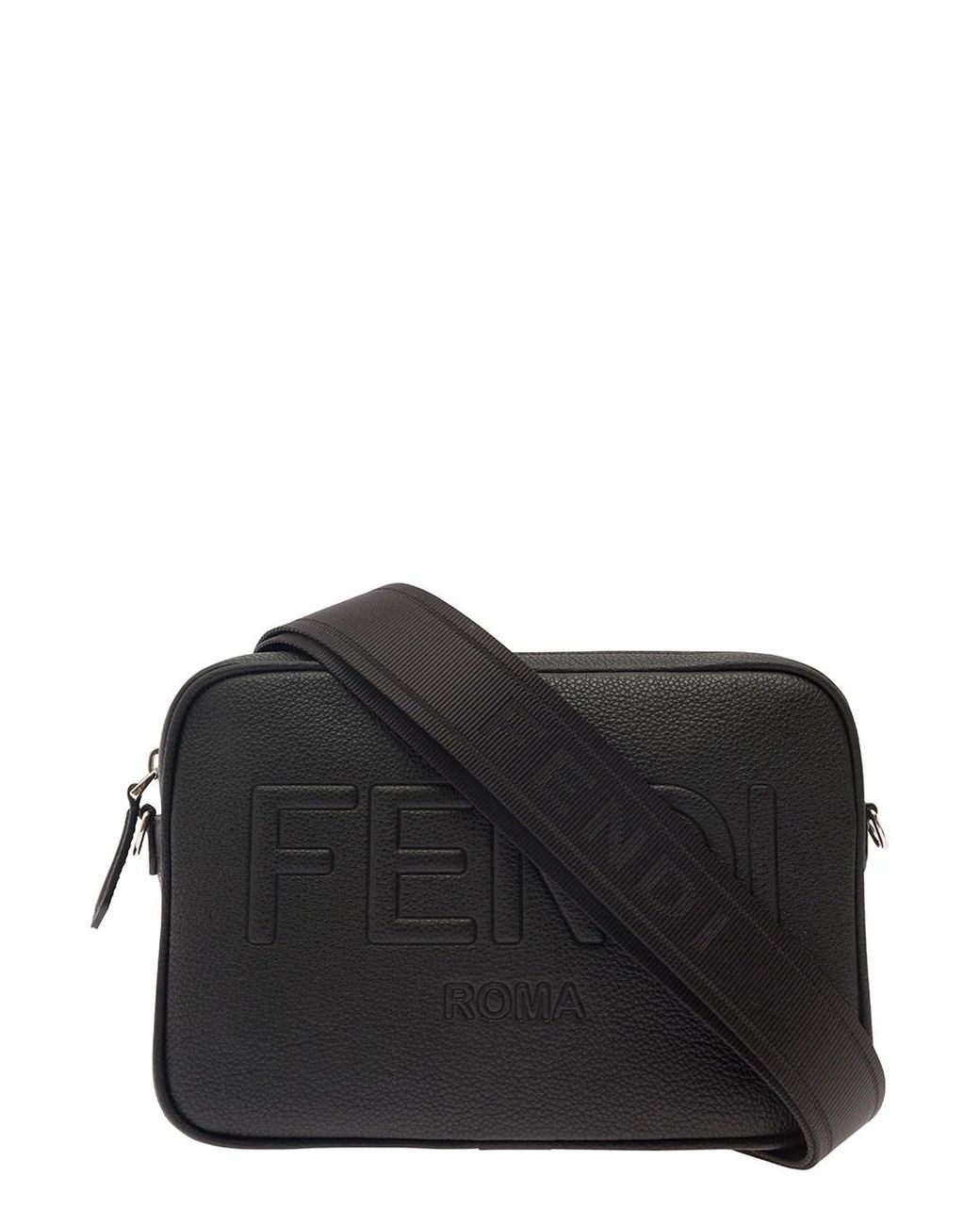 Fendi Camera Case Crossbody Bag With Embossed Logo In Leather Man in