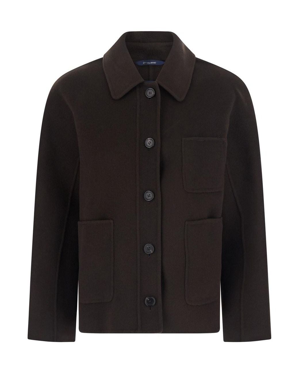 Max Mara Black 'Chloe' Jacket With Shirt Collar And Front Fastening