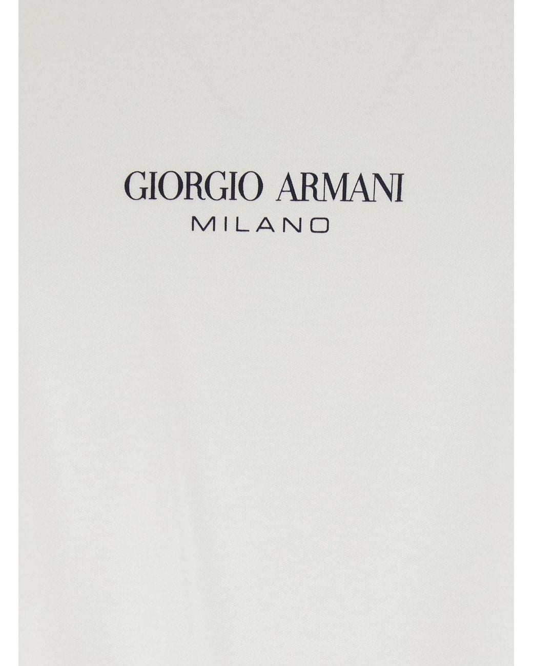 Giorgio Armani White Crewneck T-Shirt With Logo Lettering On The Front for men