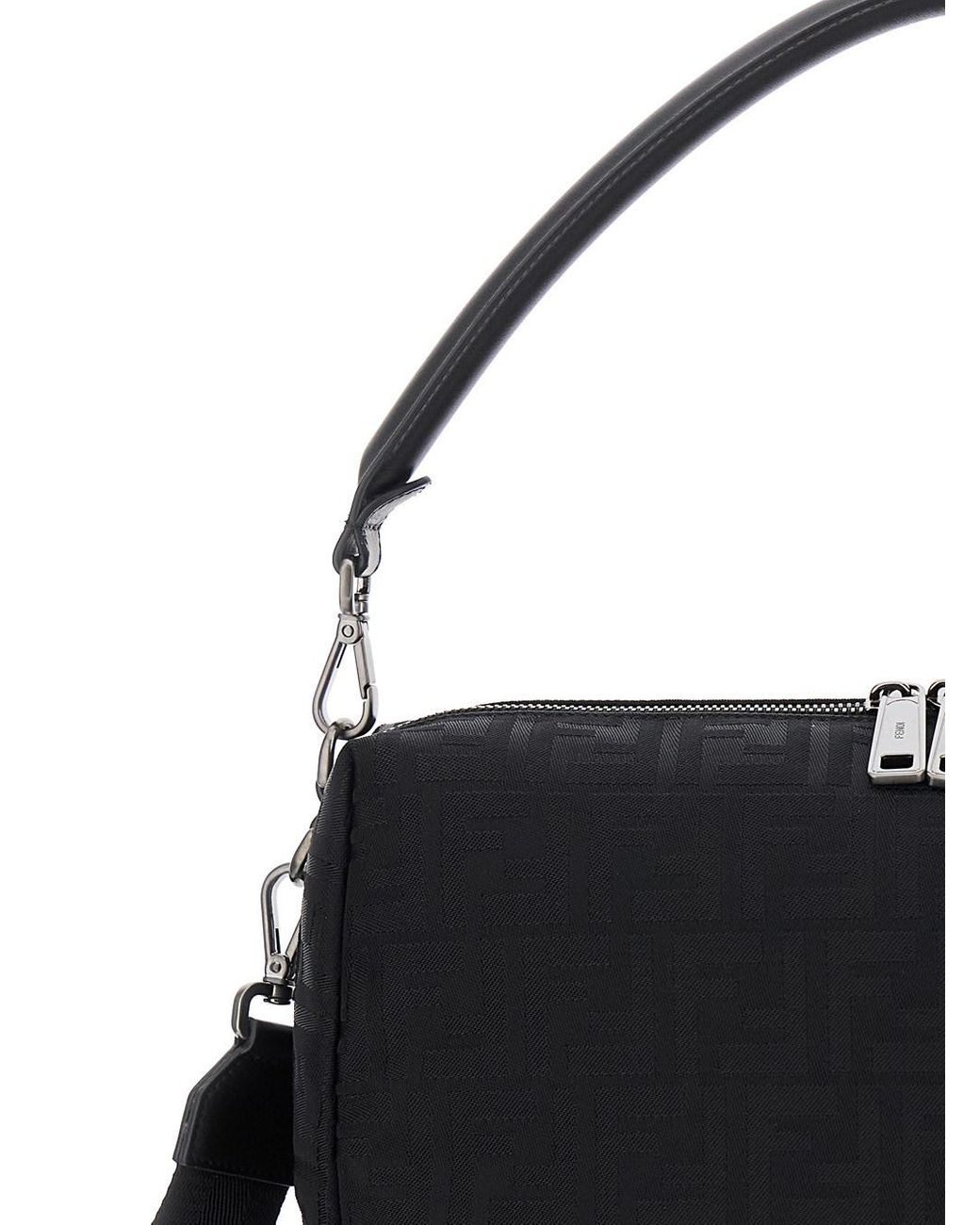 Fendi Black 'Lui Large' Shoulder Bag With All-Over Ff Motif for men
