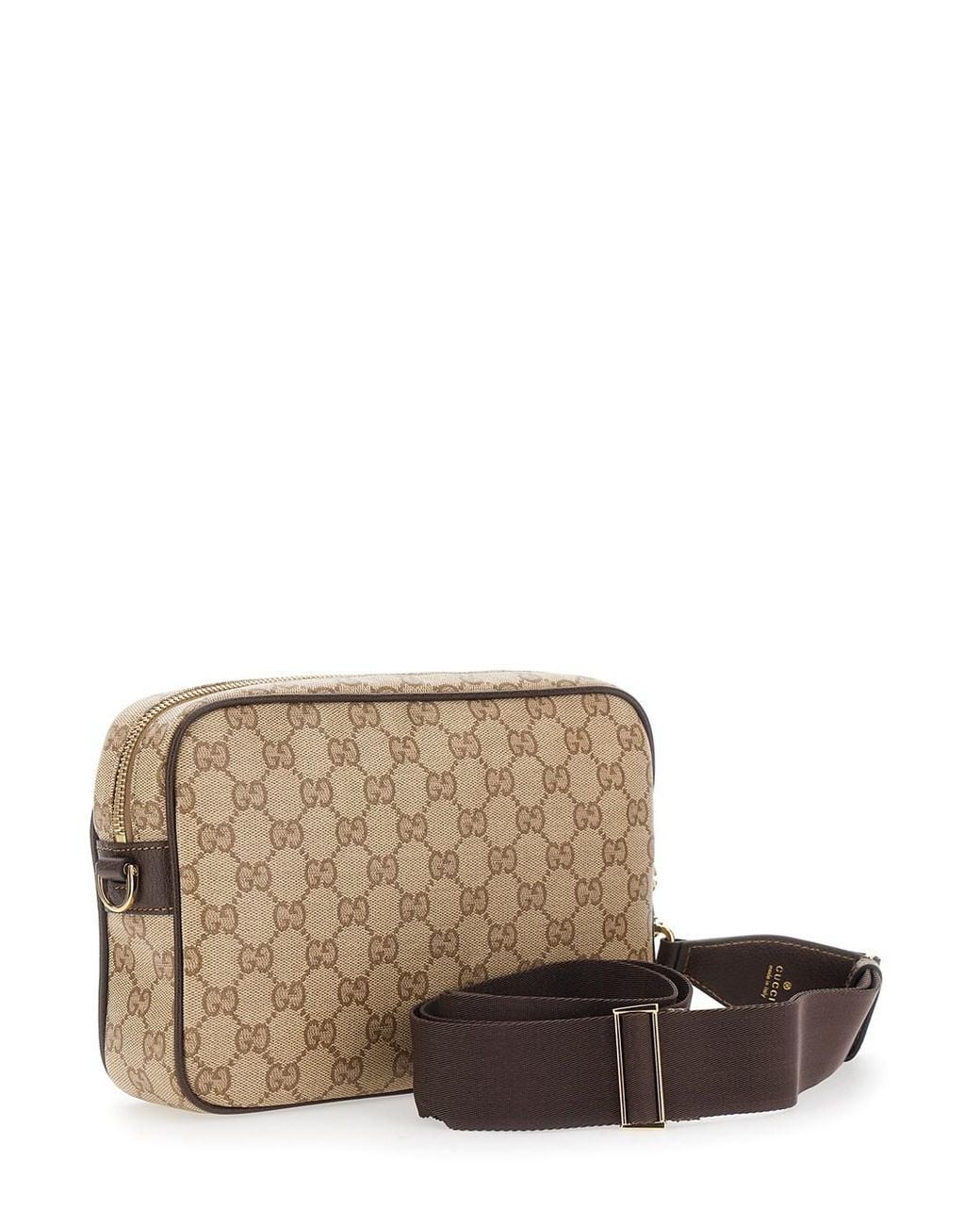 Gucci Natural Crossbody Bag With Web On The Front And Adjustable And Removable Strap for men
