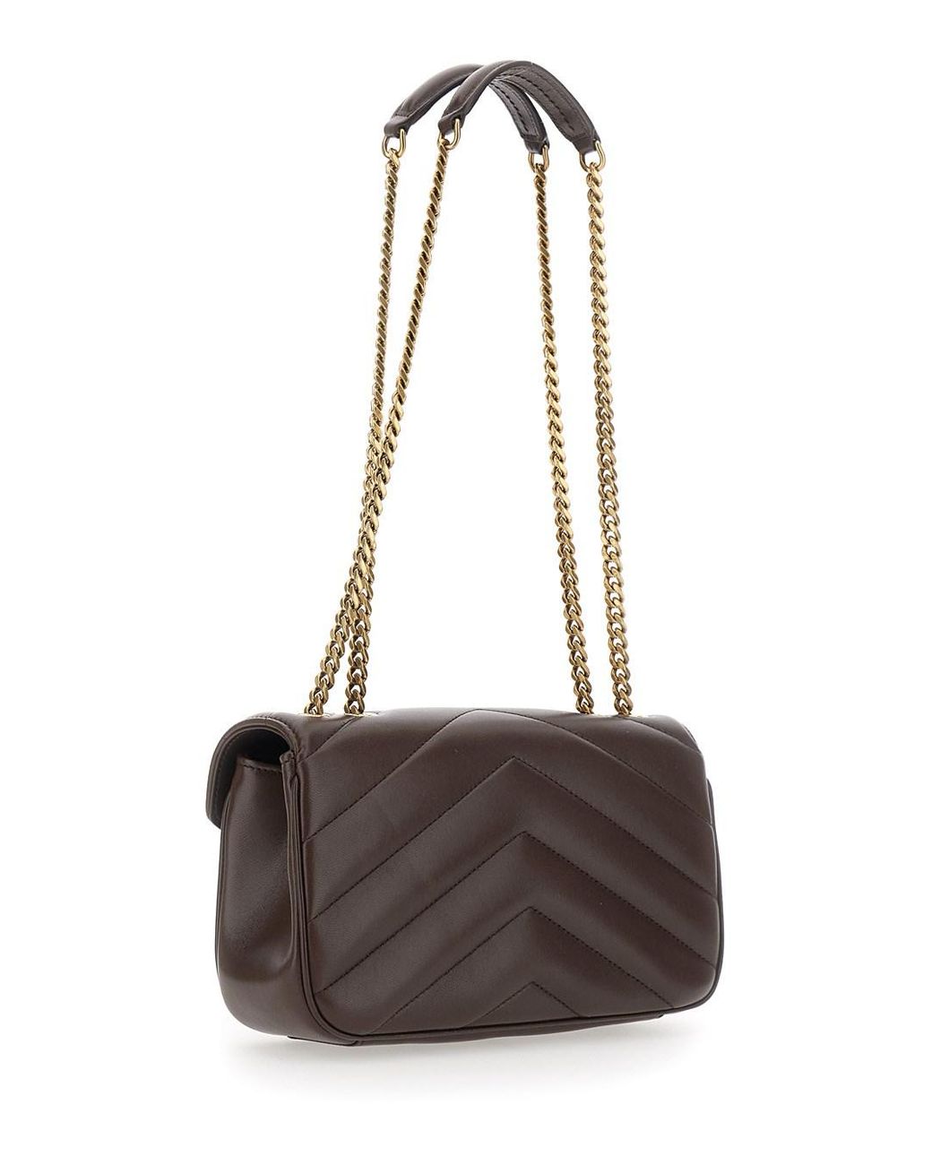 Saint Laurent Brown 'Loulou Small' Crossbody Bag With Ysl Metal Logo P