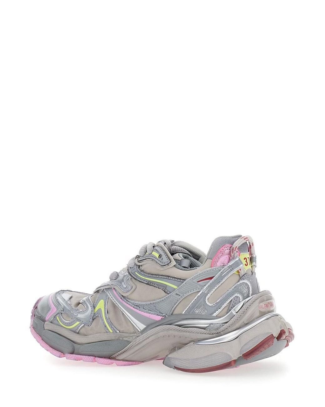 Balenciaga White Runner 2 Nylon Low-Top Sneakers With Leather Inserts