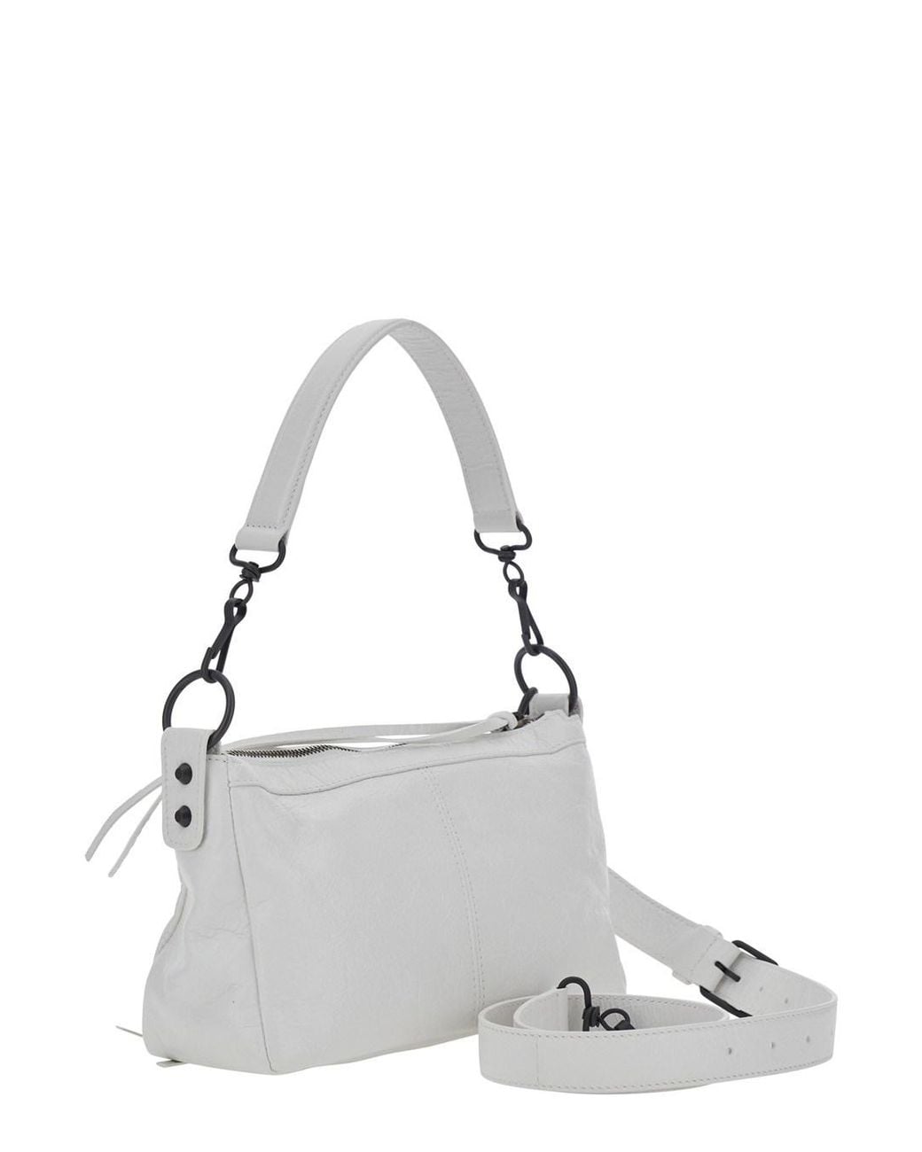 Balenciaga Gray 'Le City Moto' Mini Shoulder Bag With Adjustable And Removable Strap