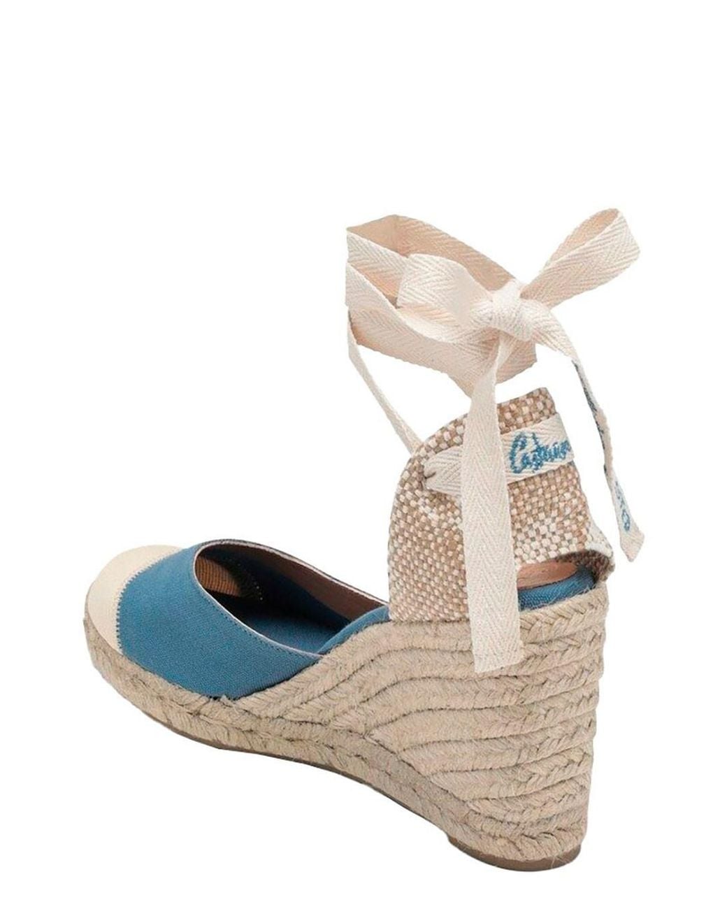 Castaner Blue Espardille Carina Sandals With Wedge Heel