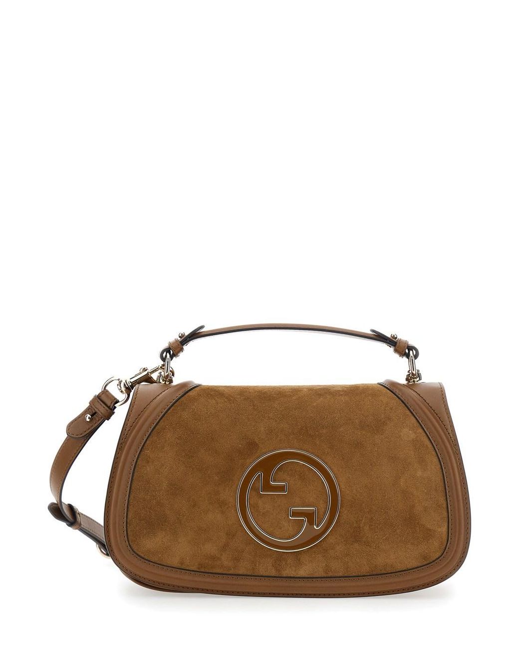Gucci Brown 'Blondie' Handbag With Gg Logo Plaque On The Front