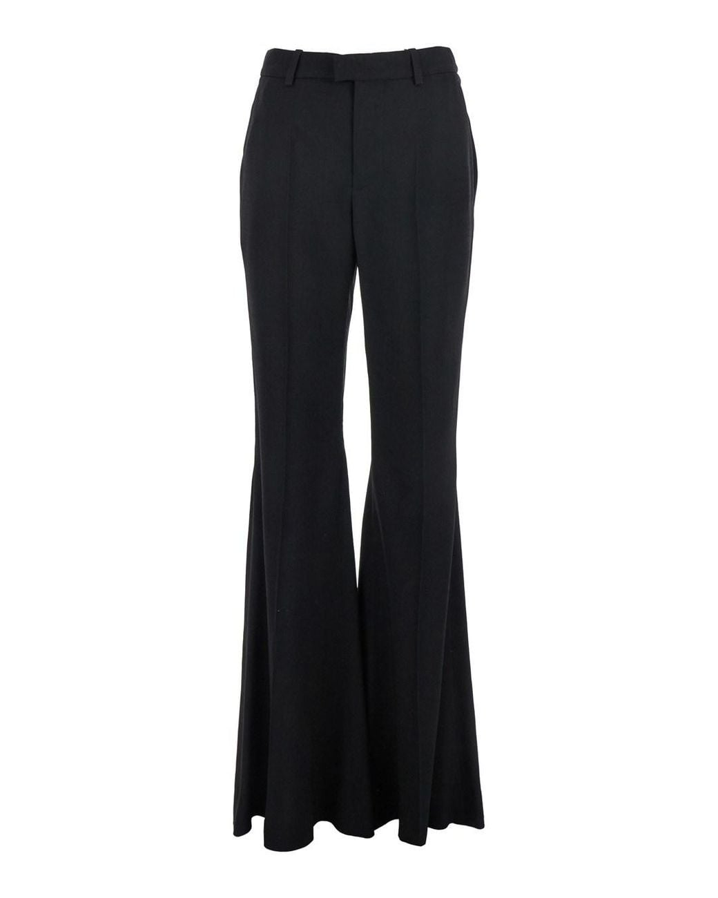 Balenciaga Black Flared Viscose Trousers