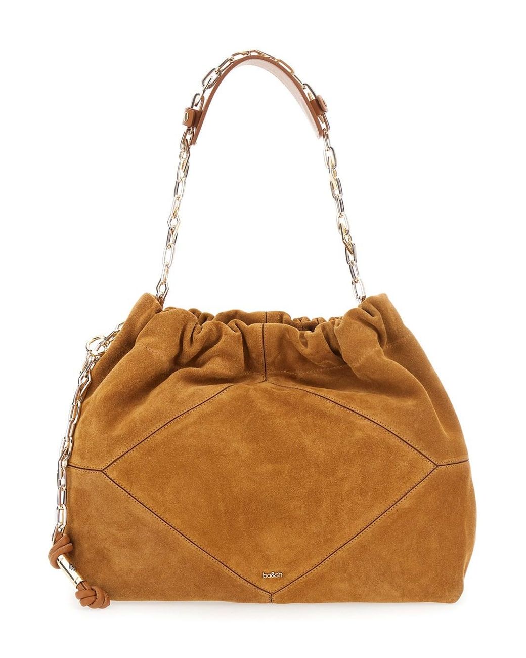 Ba&sh Brown Shoulder Bag June Suede