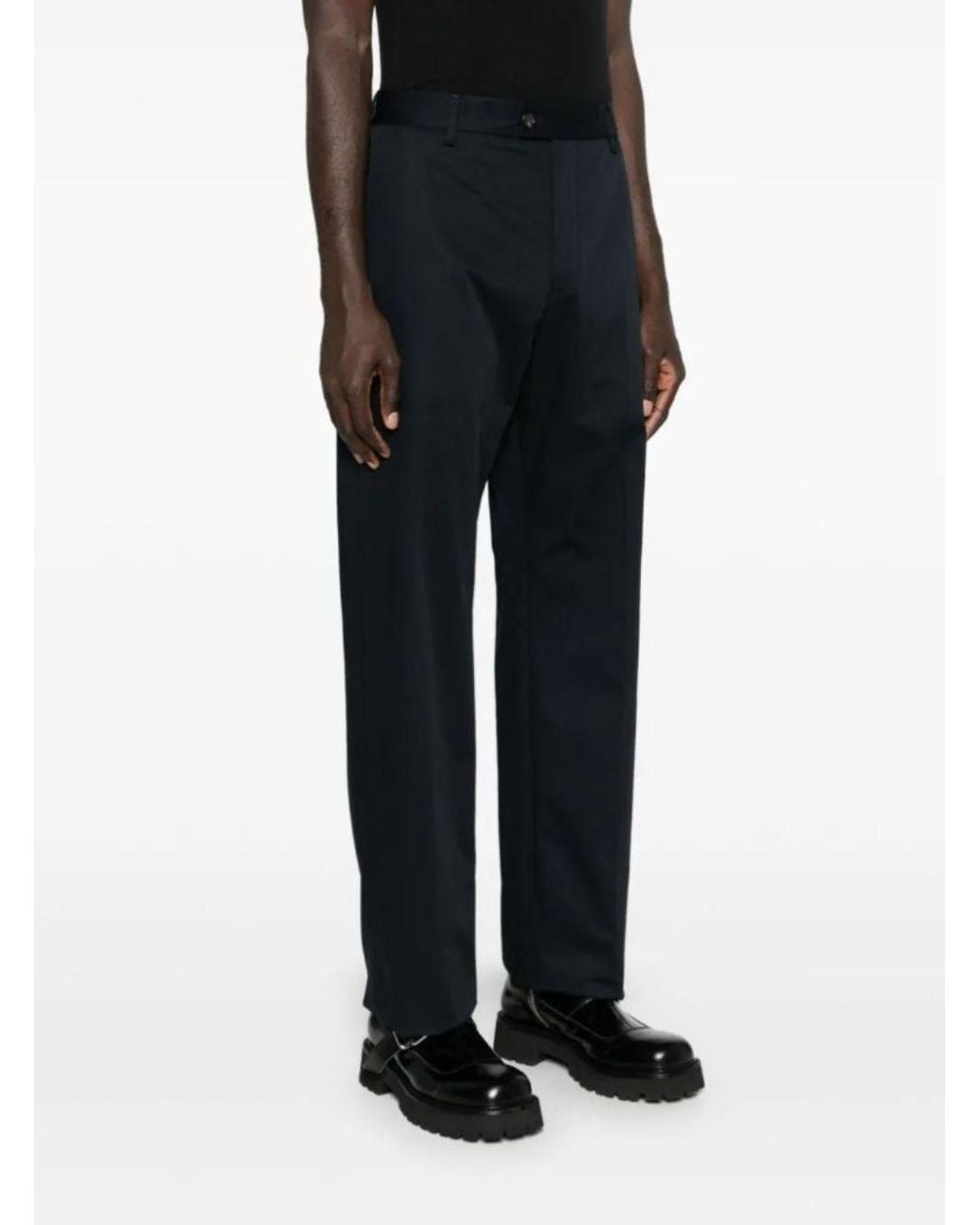 McQueen Blue Straight Tailored Pants for men
