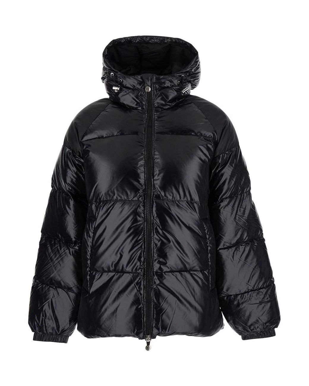 Pyrenex Black 'Sten' Down Jacket With Drawstring Hood And Logo Patch O