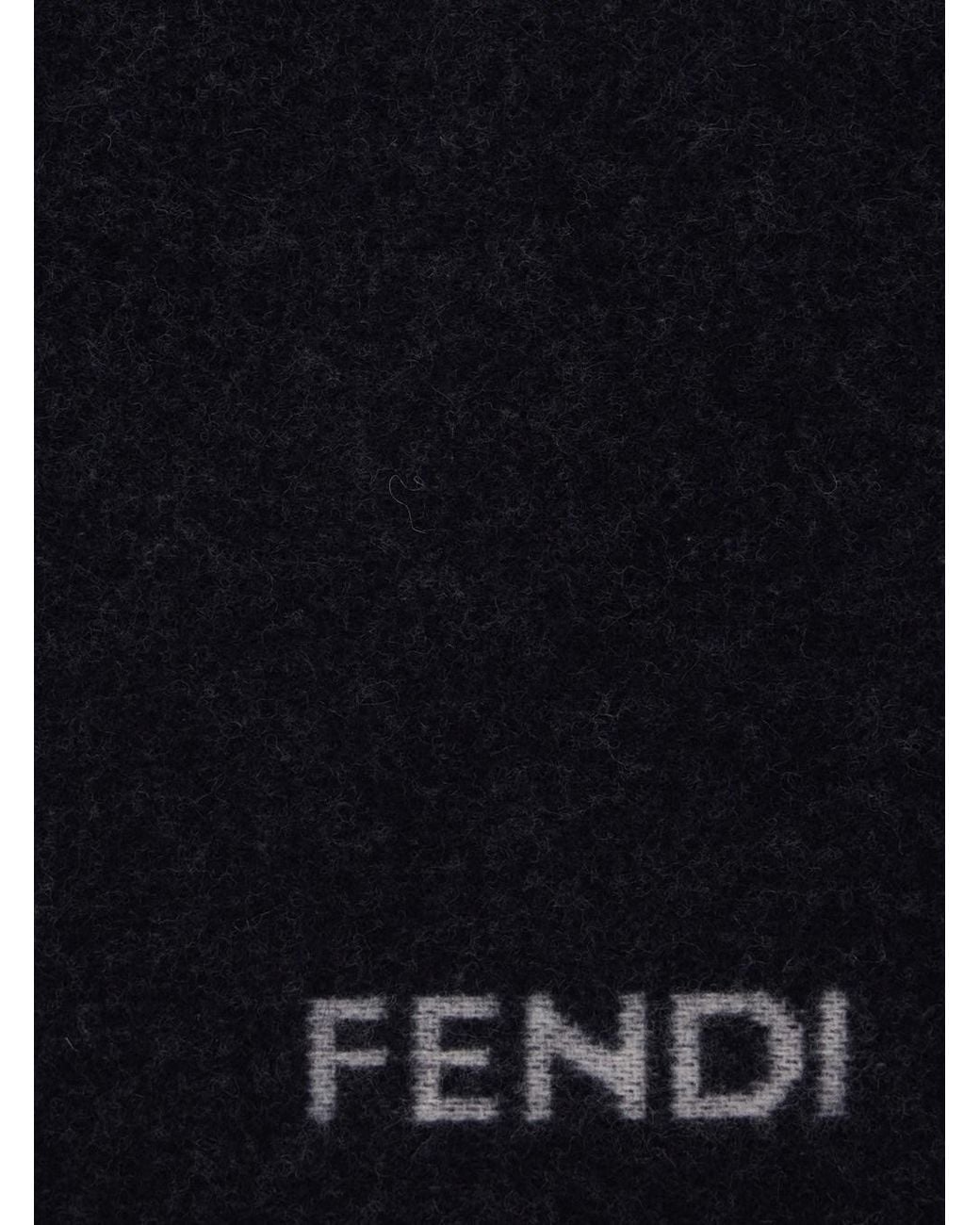 Fendi Black Wool Logo for men