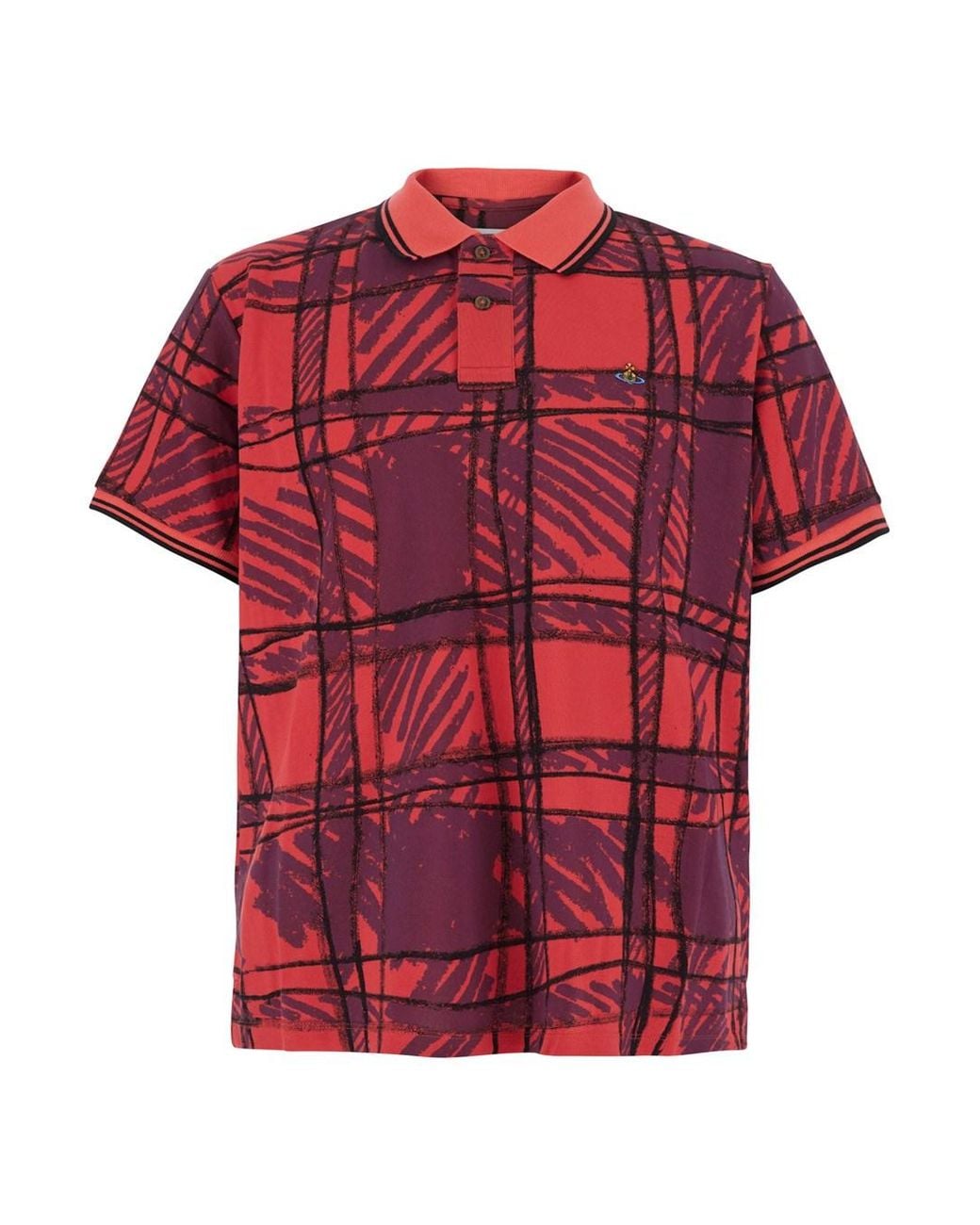 Vivienne Westwood Polo Shirt With All-Over Print And Embroidered Logo for men