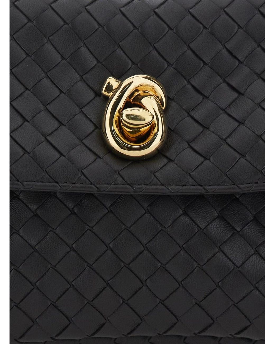 Bottega Veneta Black Madison Small Intrecciato Nappa Fluffy