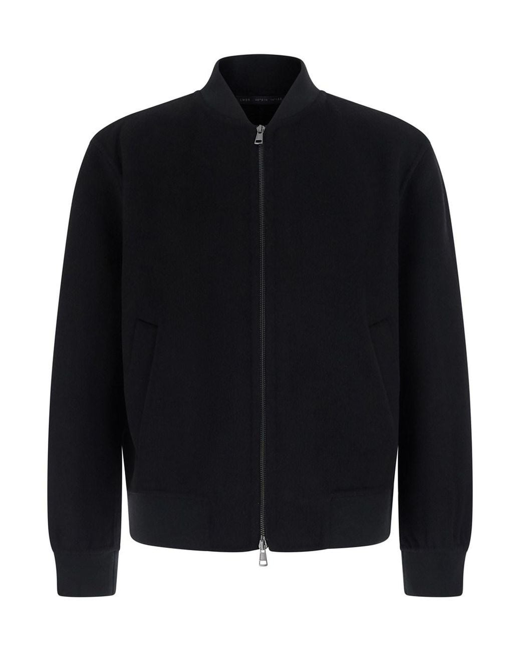 Low Brand Black Bomber Double Wool With Collar And Long Sleeves for men