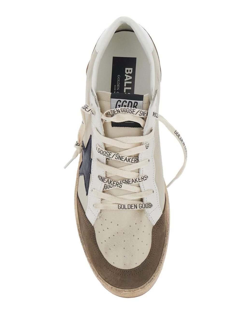 Golden Goose Deluxe Brand White 'Ballstar' Low Top Sneakers With Logo Patch On The Tongue And Contrasting Heel With Logo Lettering for men