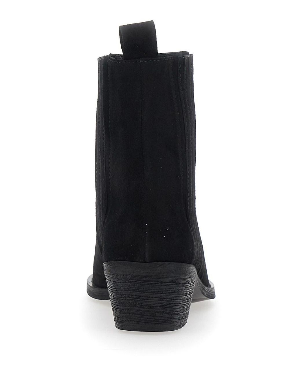 Pollini Black Ankle Boots With Low Block Heel