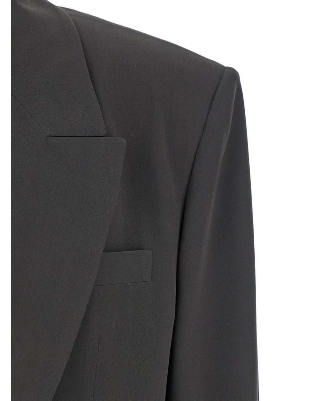 Saint Laurent Black Single-Breasted Jacket With Peak Revers