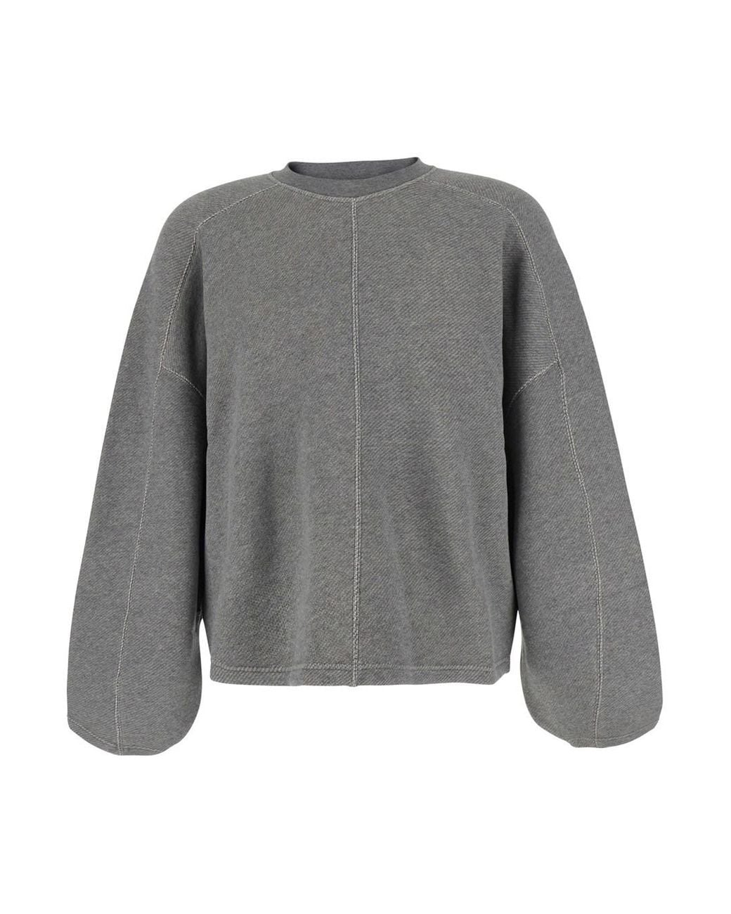Represent Gray Crewneck Sweatshirt With Logo Patch On The Back for men