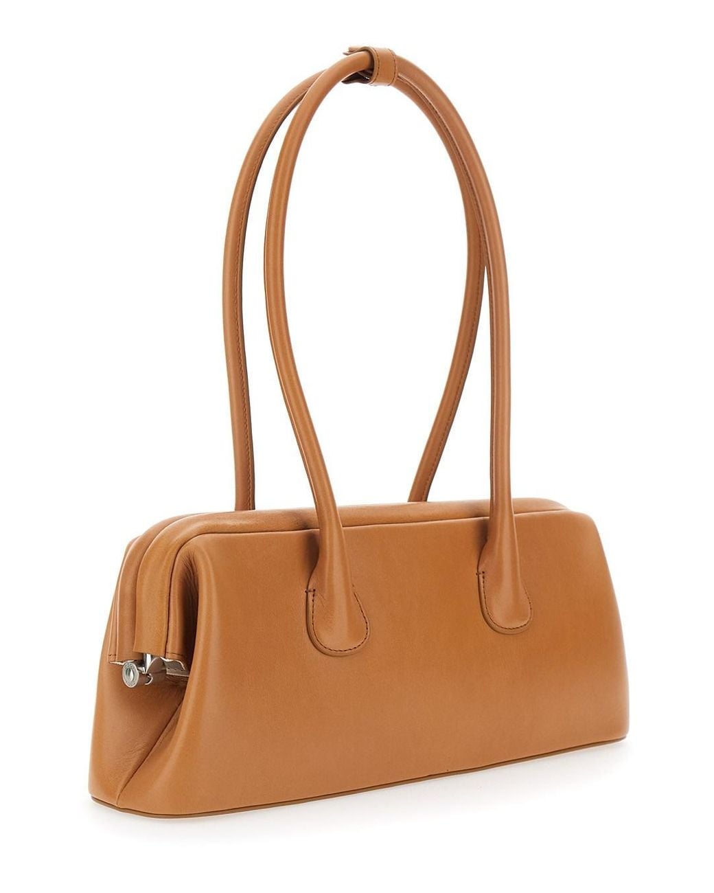 OSOI Brown 'Boat Wide Mini' Shoulder Bag With Round Handles And Logo L