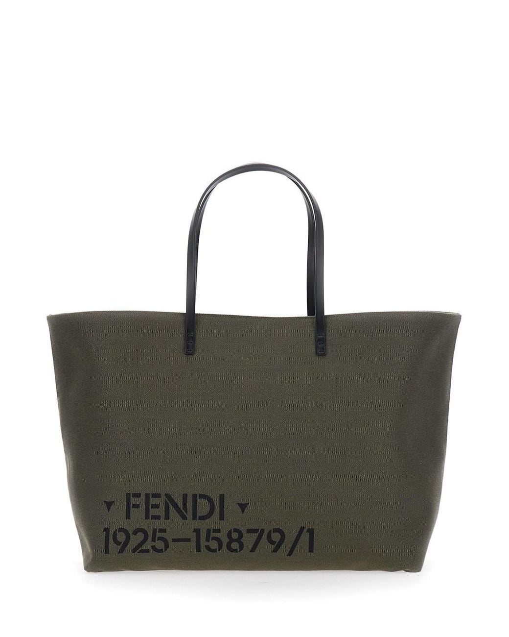 Borsa Shopping Con Logo Lettering E Numerico Sul Fronte di Fendi in Black da Uomo