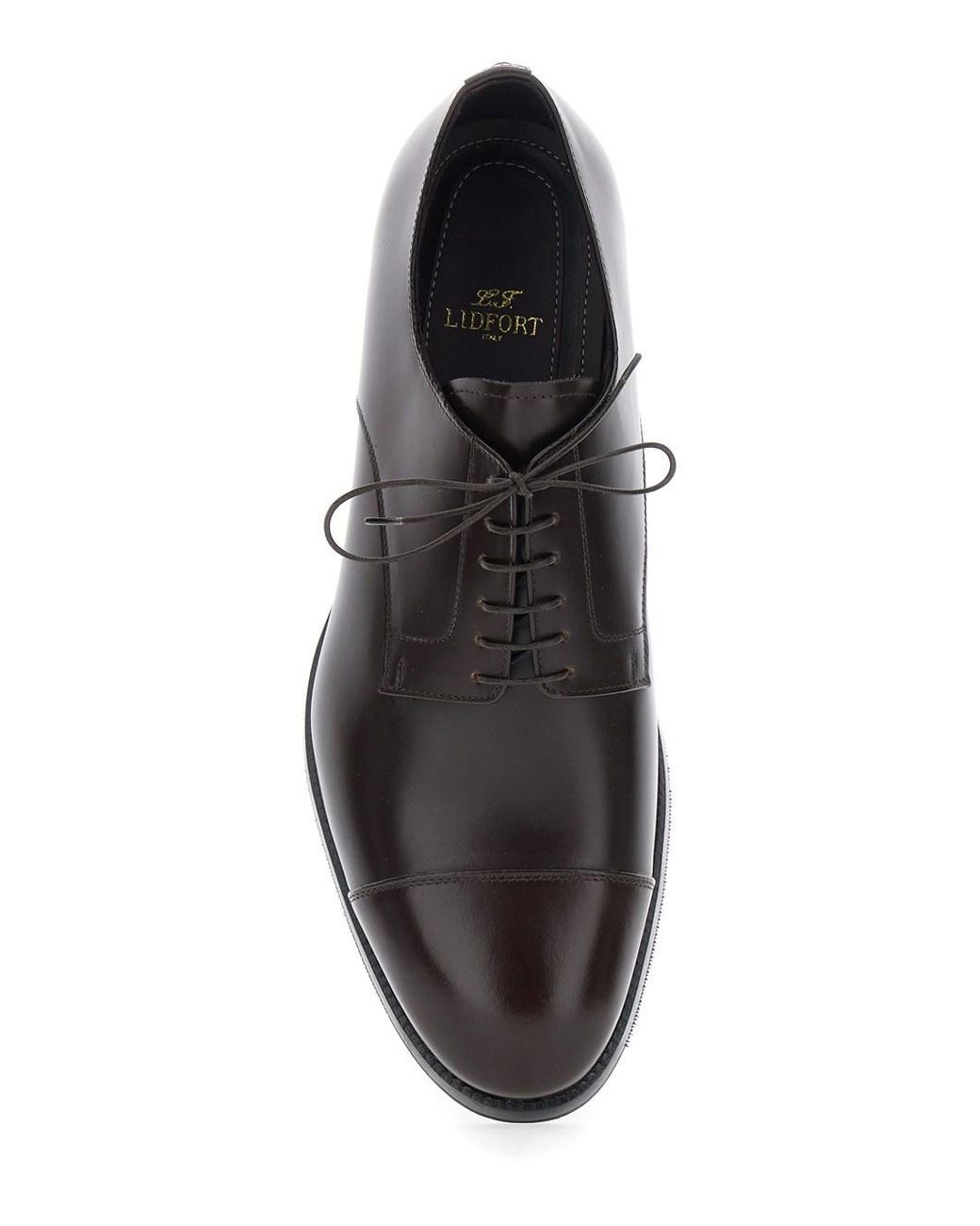 Lidfort Gray Antick Shoes With Leather Upper And Rubber Sole For for men