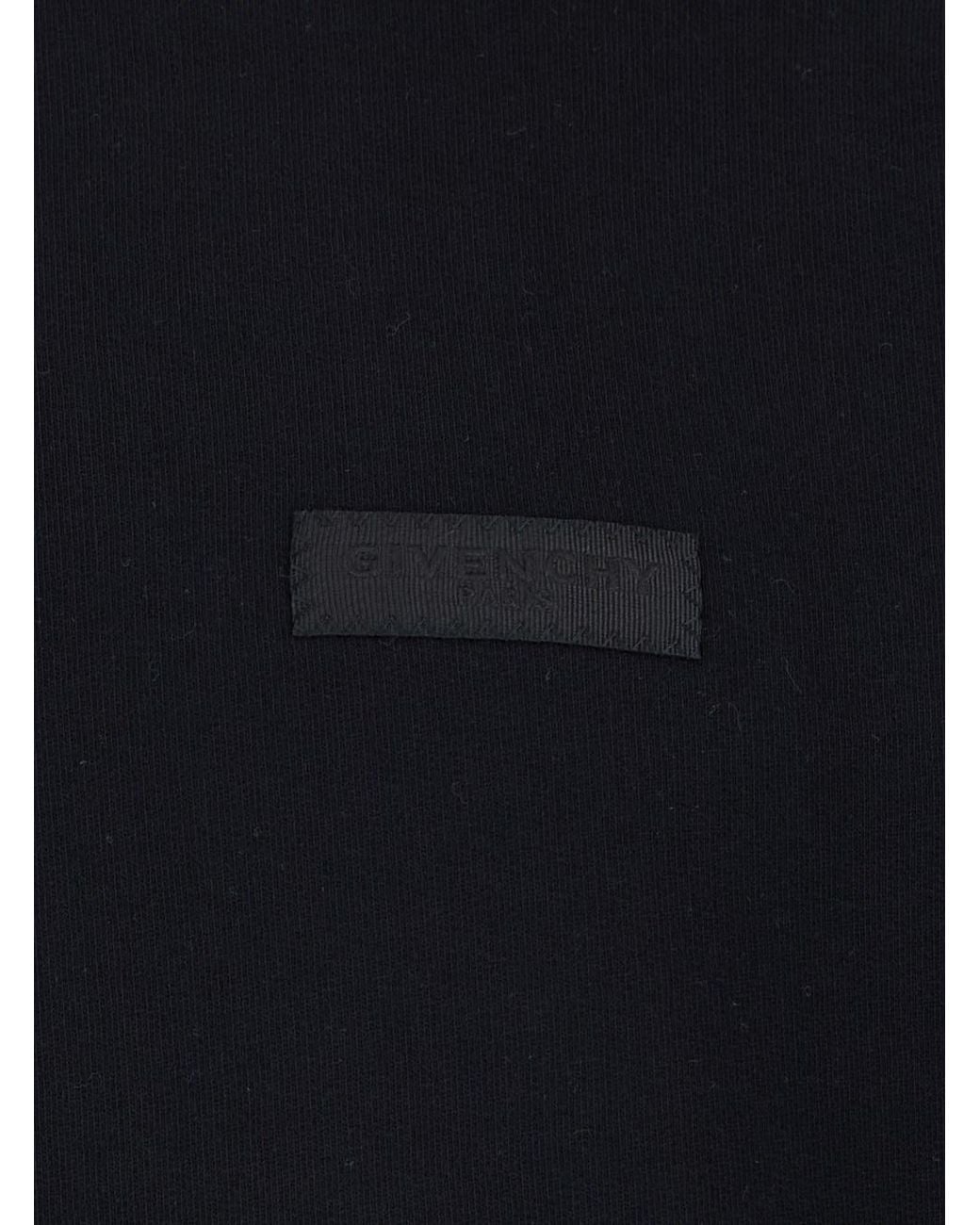 Givenchy Blue Crewneck Sweatshirt With Logo Patch On The Front for men