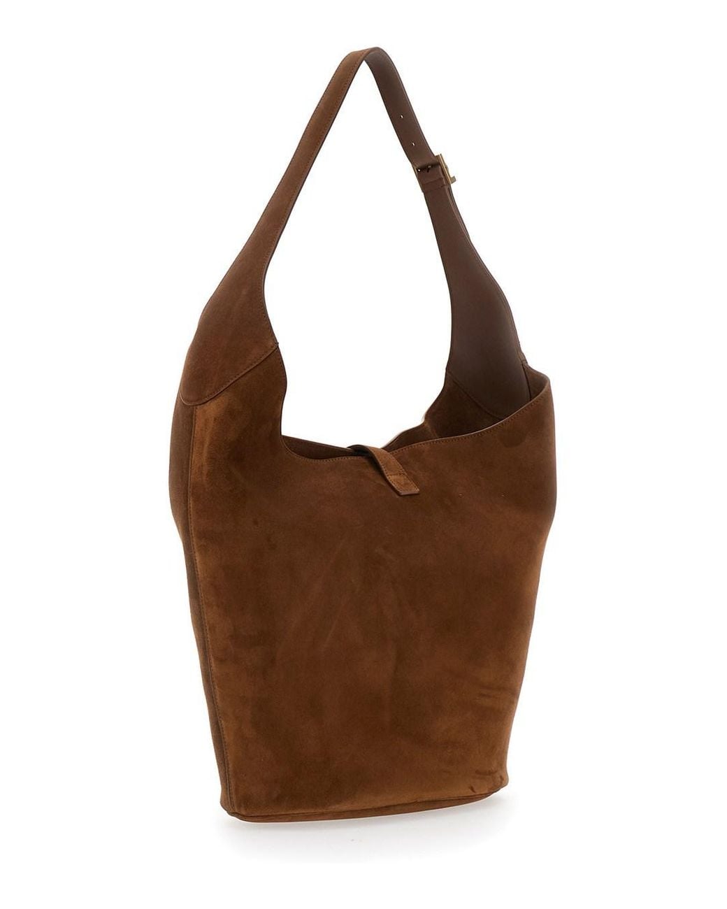 Saint Laurent Brown 'Le 5 À 7' Shoulder Bag With Hook Closure With Ca