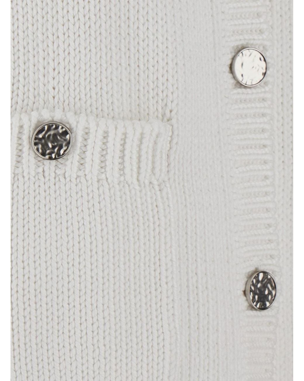 Totême Gray Cotton Crew Neck Cardigan Tops