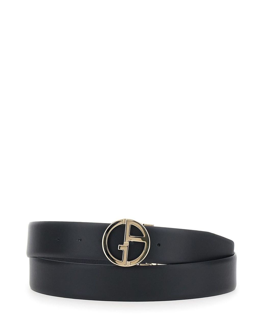 Giorgio Armani Blue Reversible Belt With Metal Logo Buckle for men
