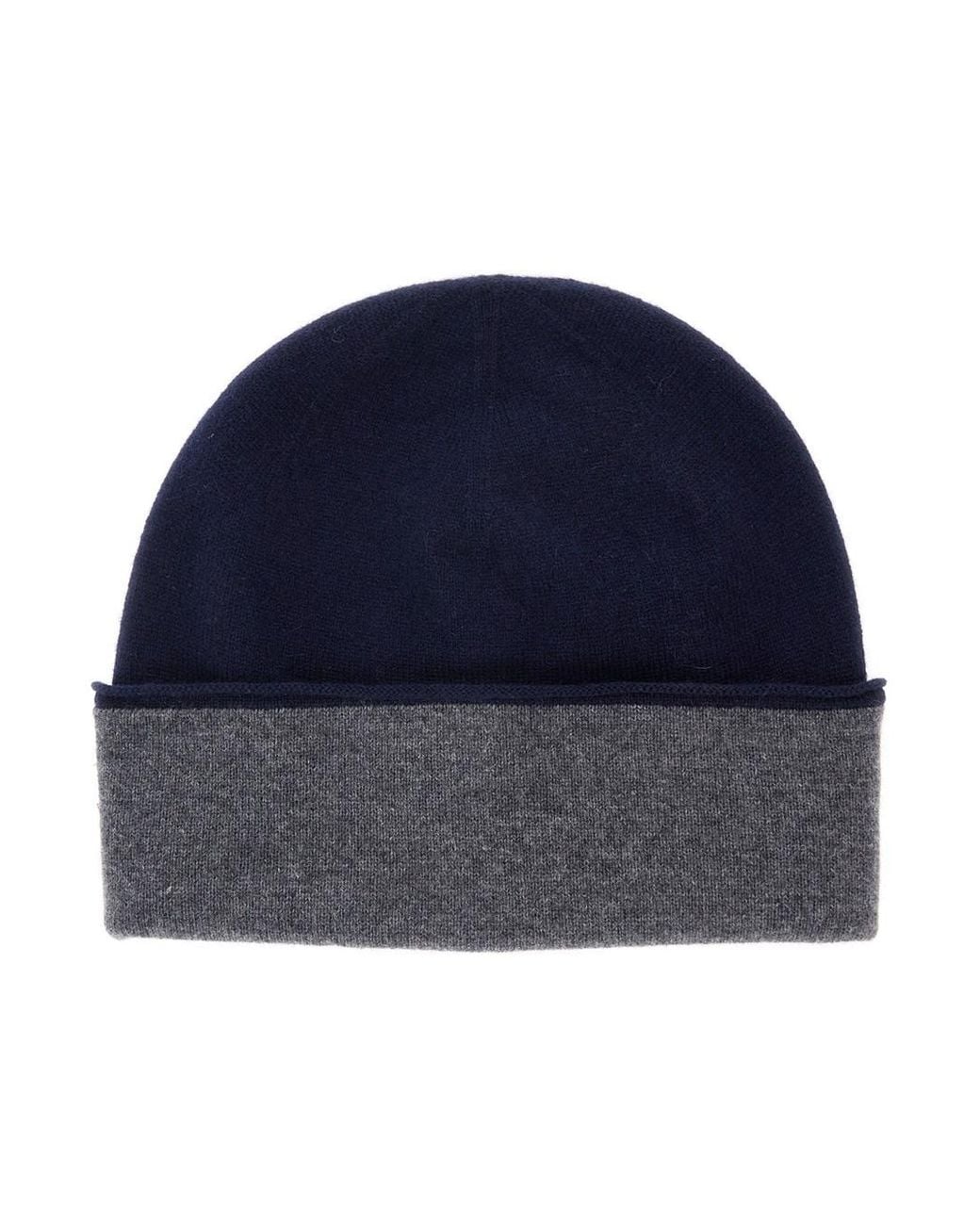 Kangra Blue Double Beanie With 100% Wool And for men