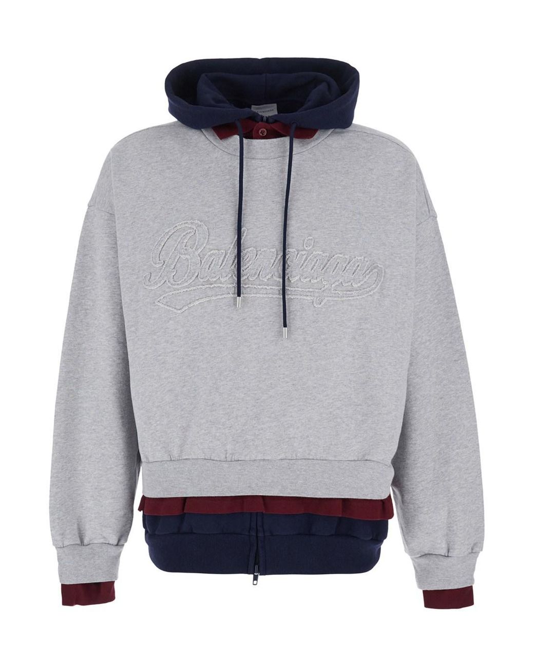Balenciaga Gray Hoodie Cotton Blend Sweatshirts for men