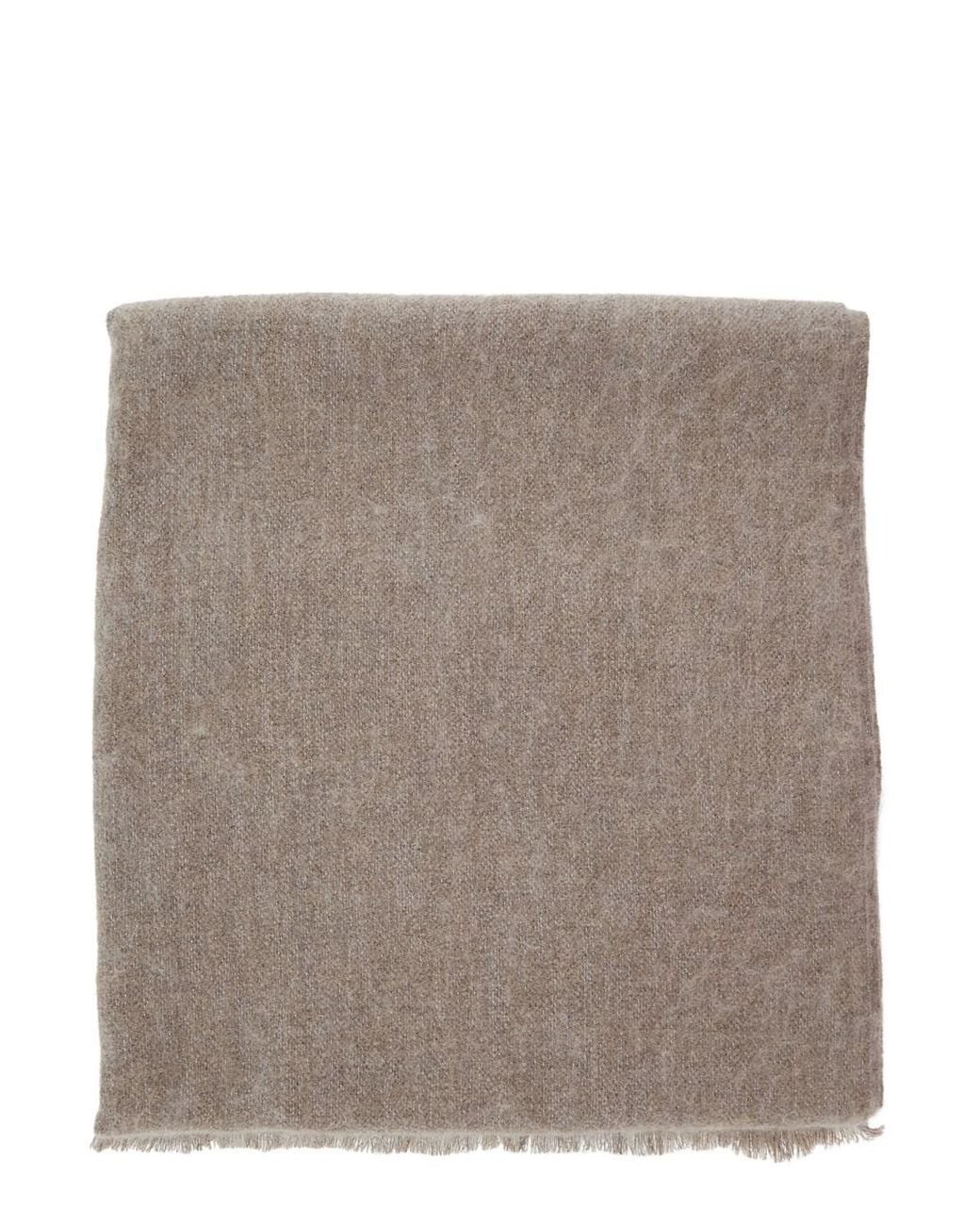 Brunello Cucinelli Gray Brunello Cucinelli Wool And Cashmere Blend Scarf
