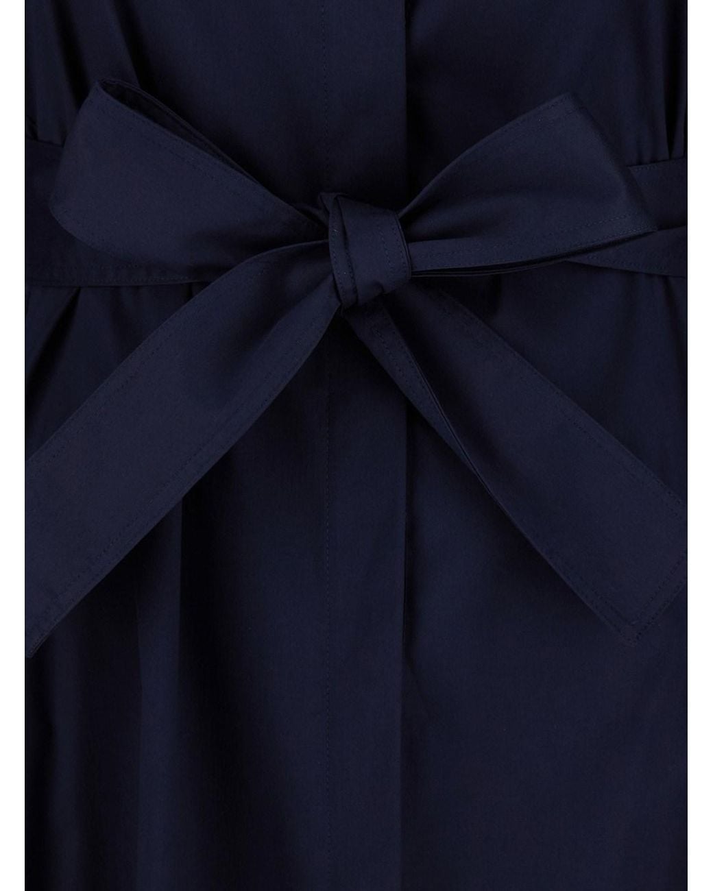 Le Plain Blue Long Dress With Belt