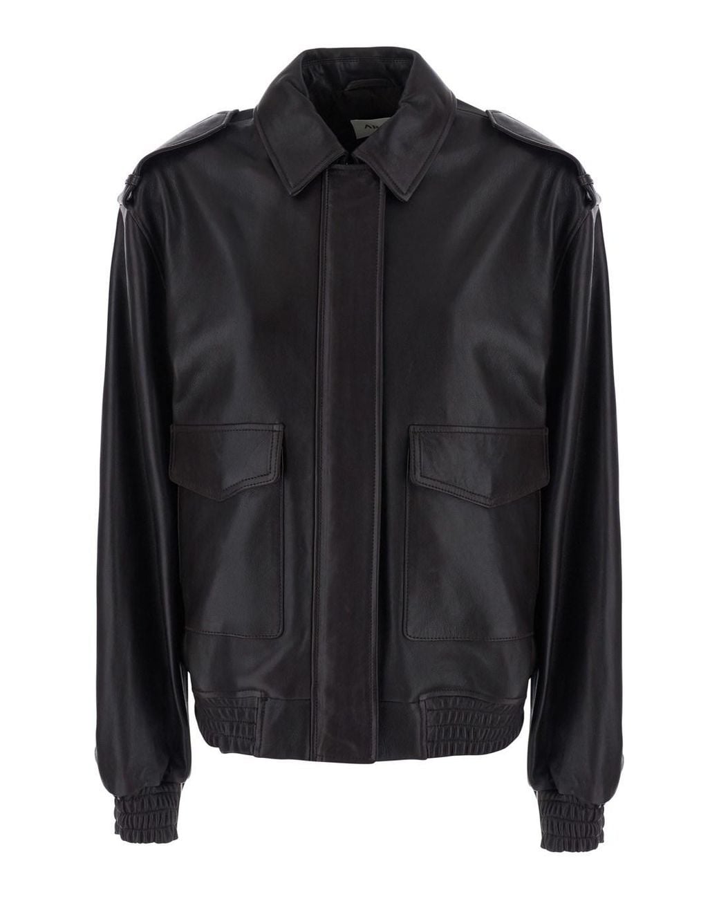 Arma Black 'Astra' Jacket With Classic Collar And Elasticated Waist In