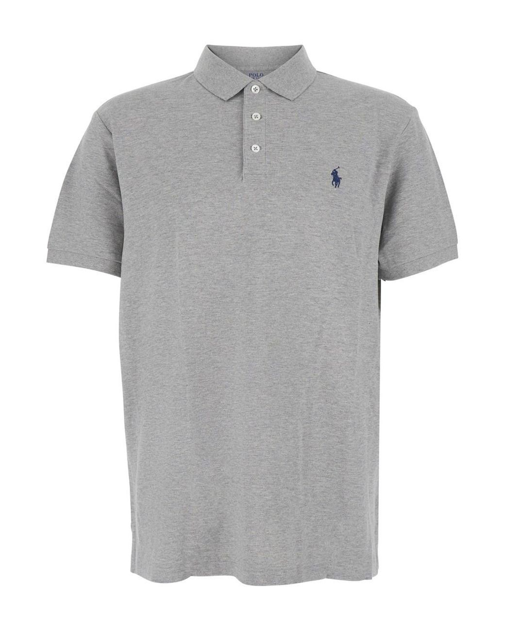 Polo Ralph Lauren Gray Polo Shirt Custom Fit for men