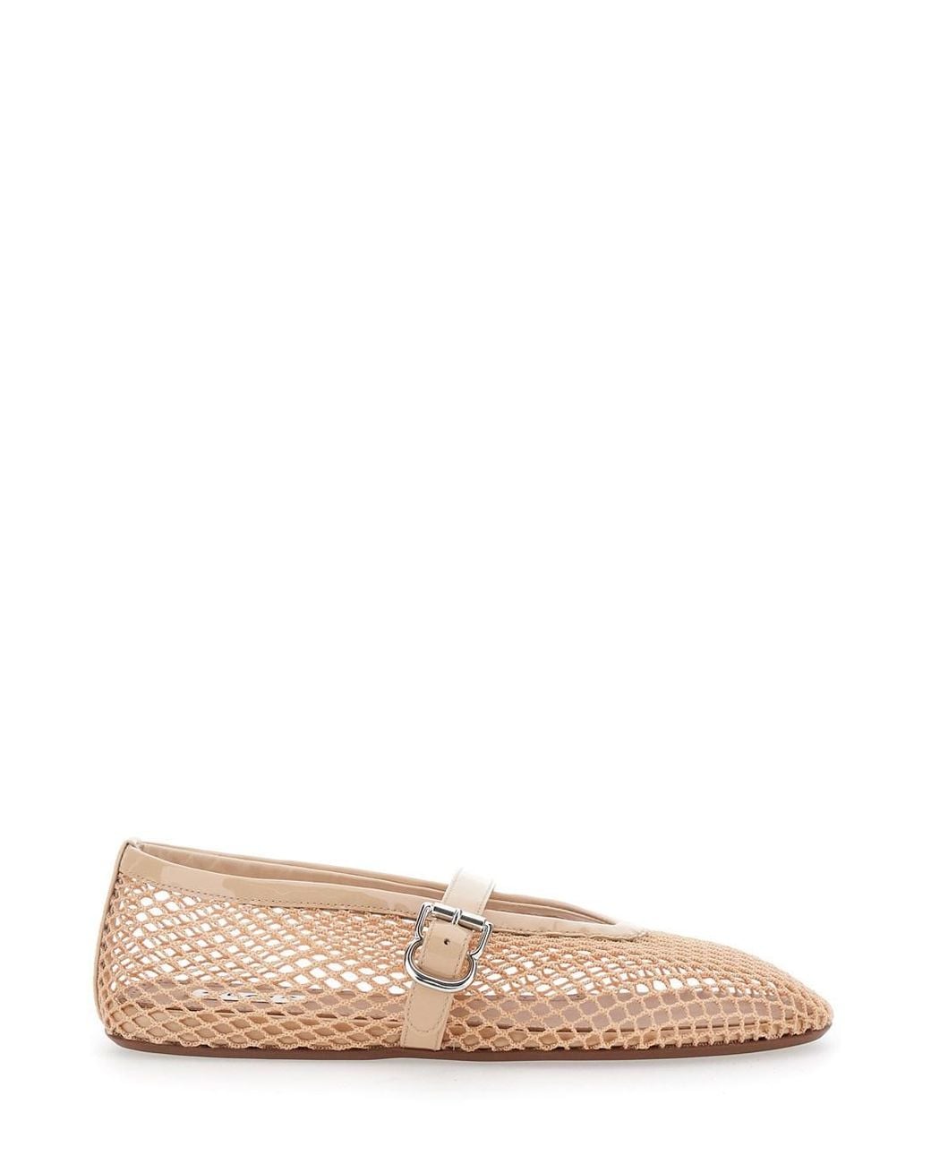 Alaïa Pink Ballet Flats With Mesh And Leather