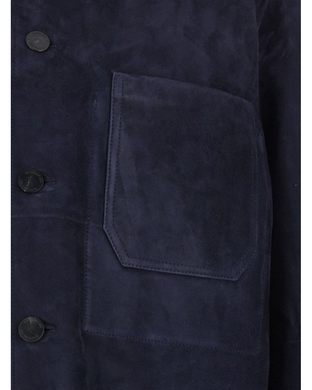 Givenchy Blue Jacket With Classic Collar And Front Pockets Insuede for men