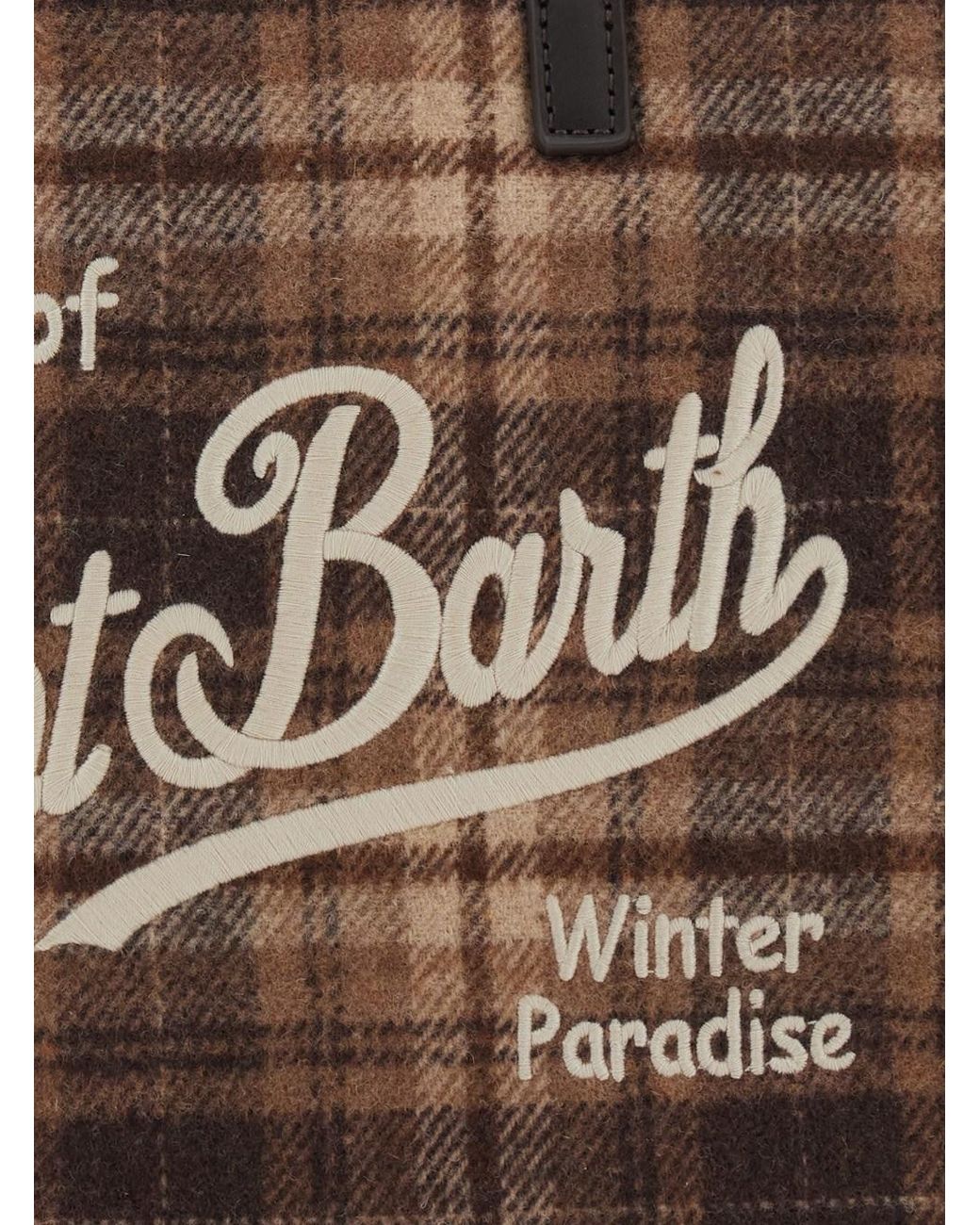 Mc2 Saint Barth Brown Shoulder Bag Colette Wool N Characterized By A Tartan