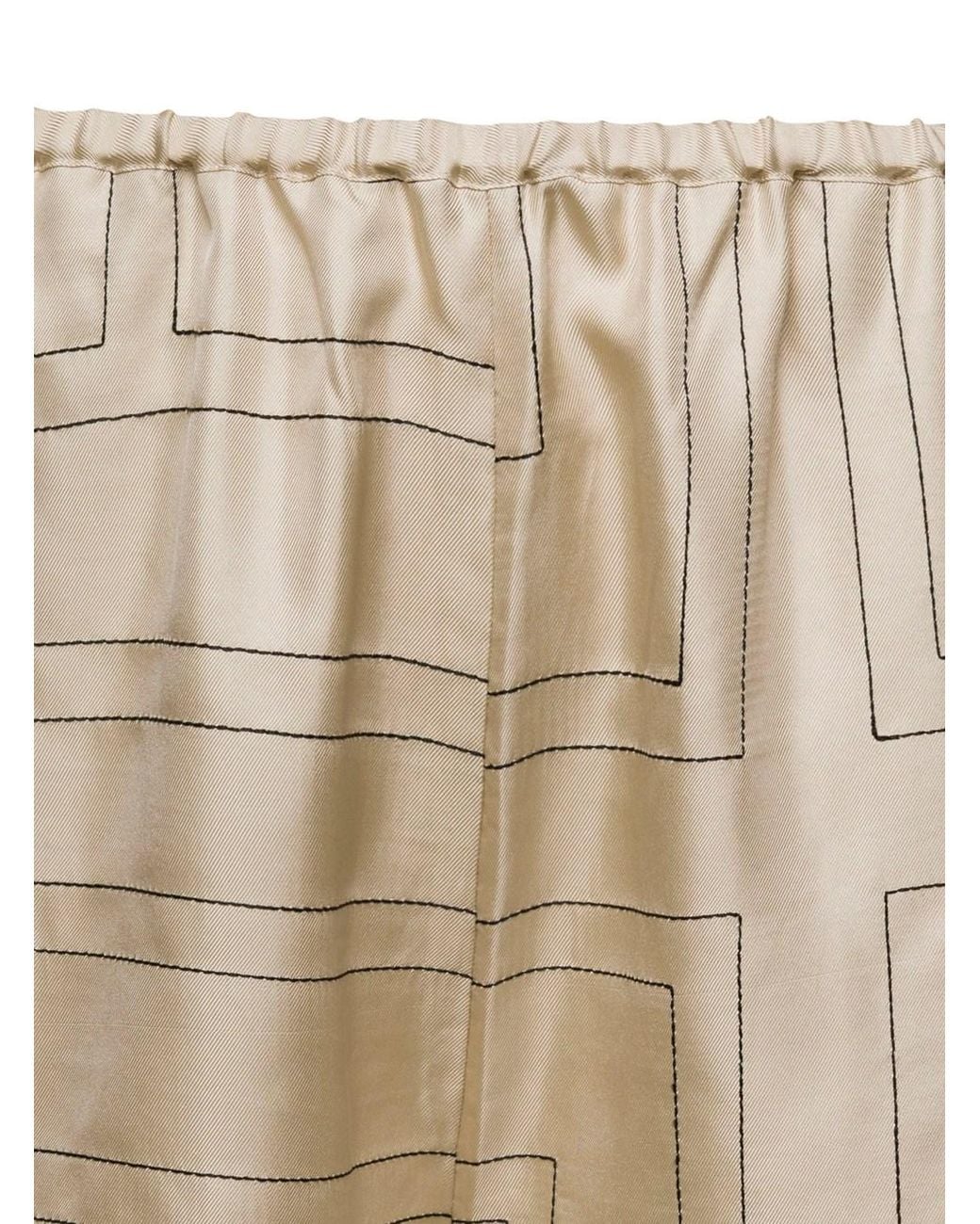 Totême  Natural Shorts With Geometric Logo Print