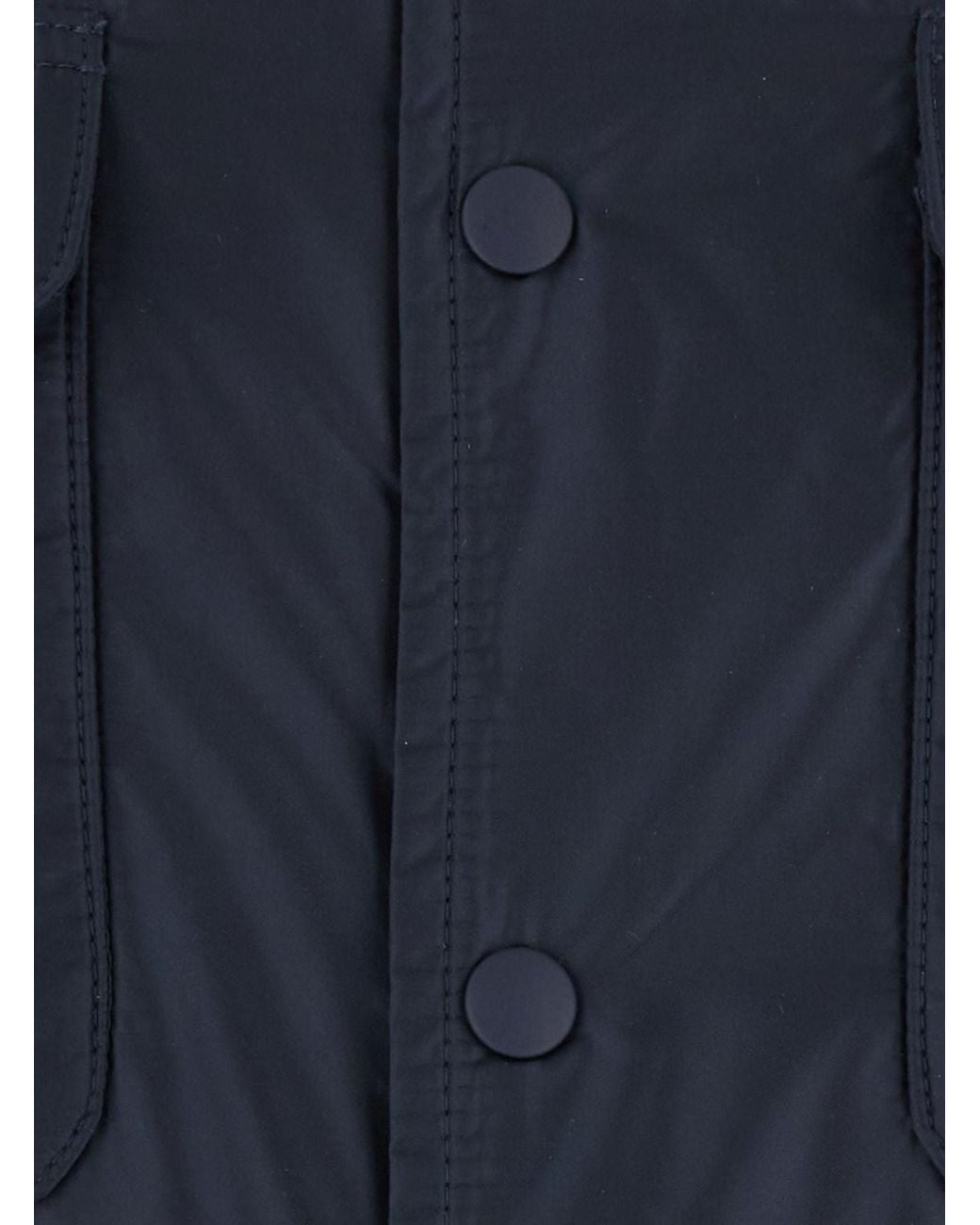 Aspesi Blue Jacket With Zip Tech Fabric, Polyamide Coat for men