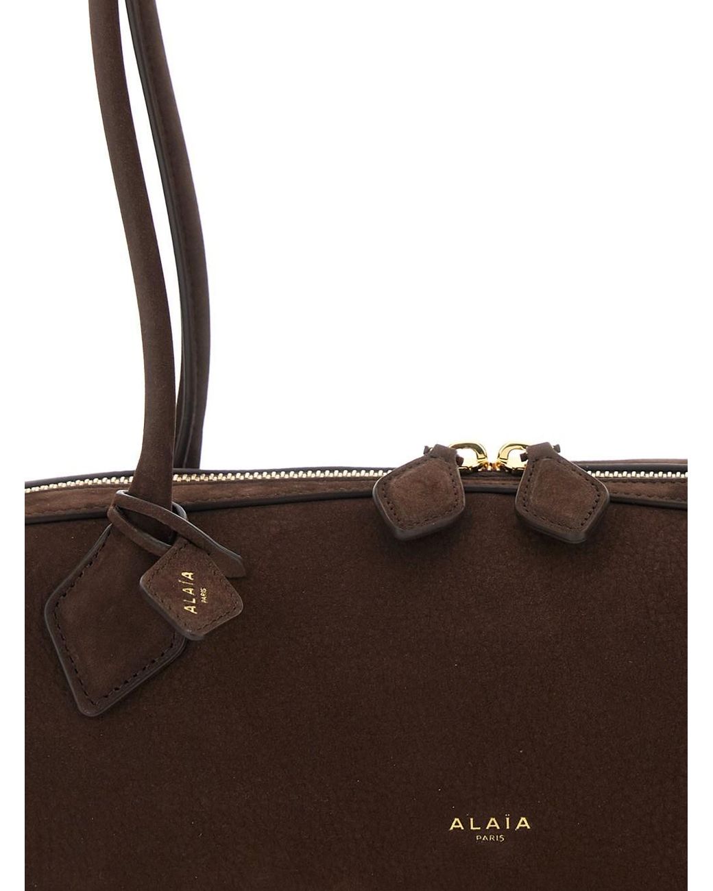 Alaïa Brown Shoulder Bag With Nubuck And Metal Details For