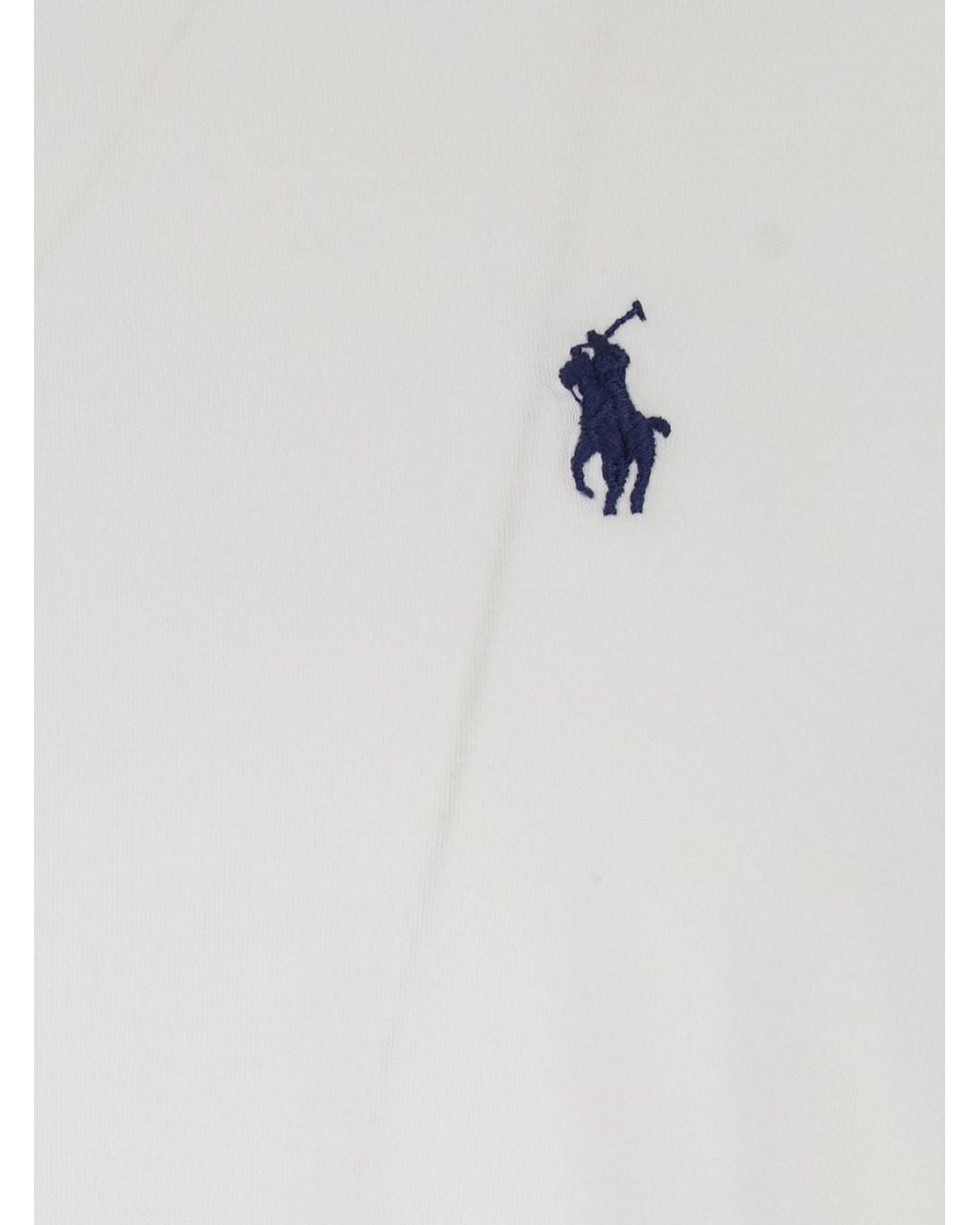 Polo Ralph Lauren White Long Sleeve T-Shirt With Pony Embroidery On Th