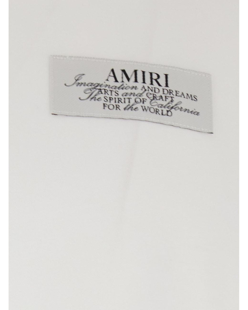 Amiri White Crewneck T-Shirt With Logo Patch On The Front And Maxi Logo Print On The Rear for men