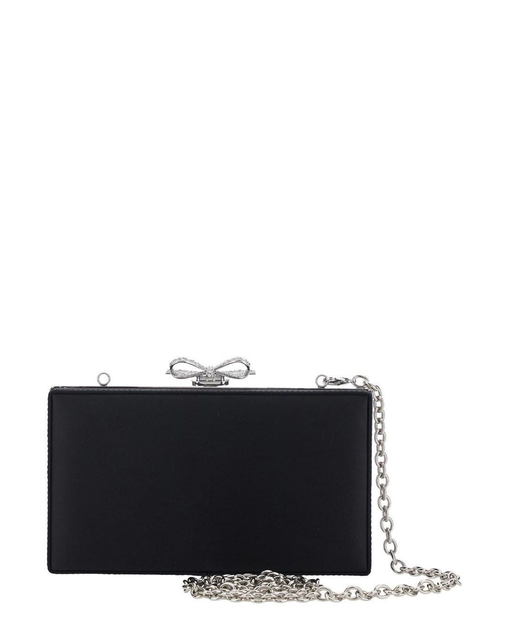 Self-Portrait Gray Clutch Bag Mesh Polyester